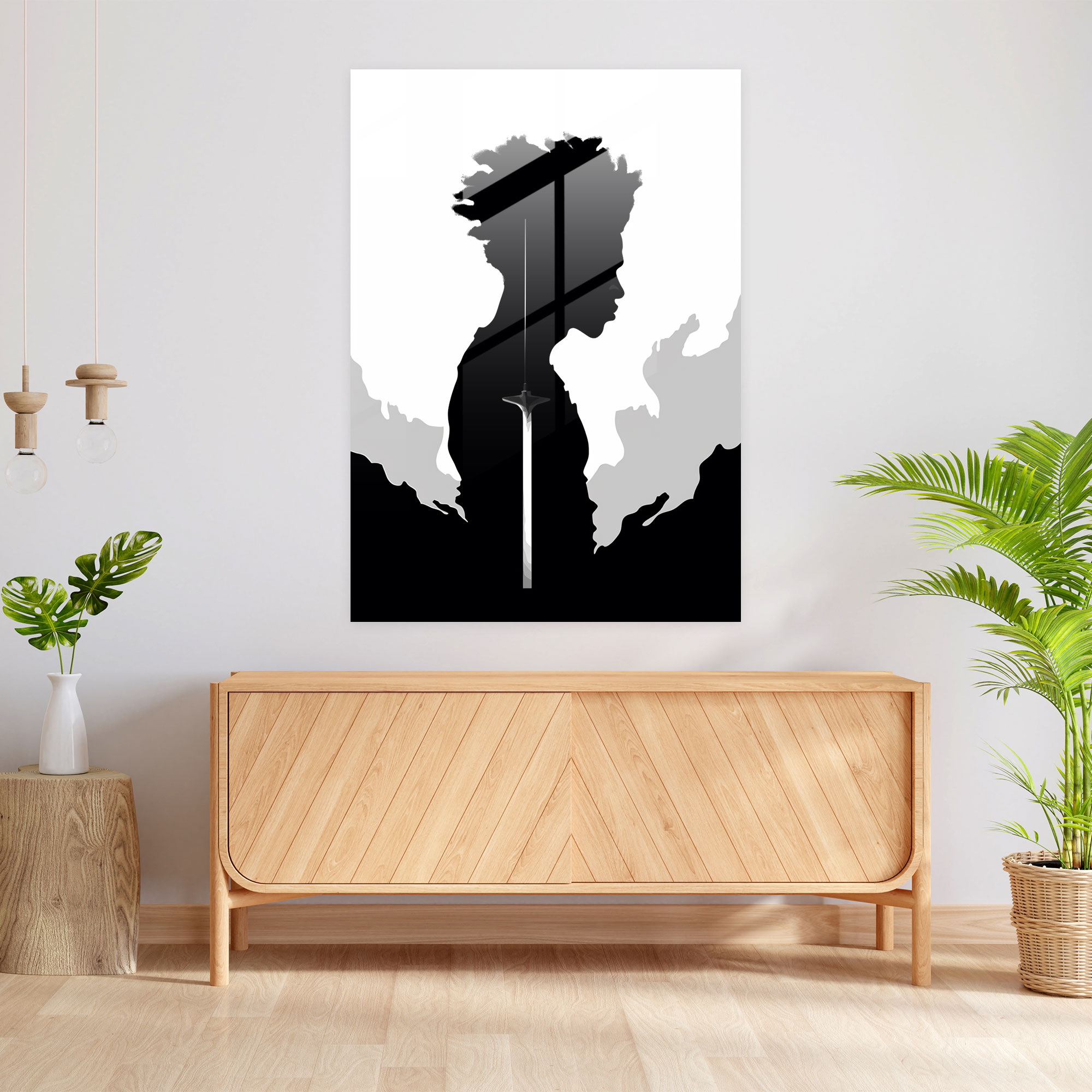 Afro Warrior Glass Print - Afro, Wall Decoration, Resilience, Afro Warrior