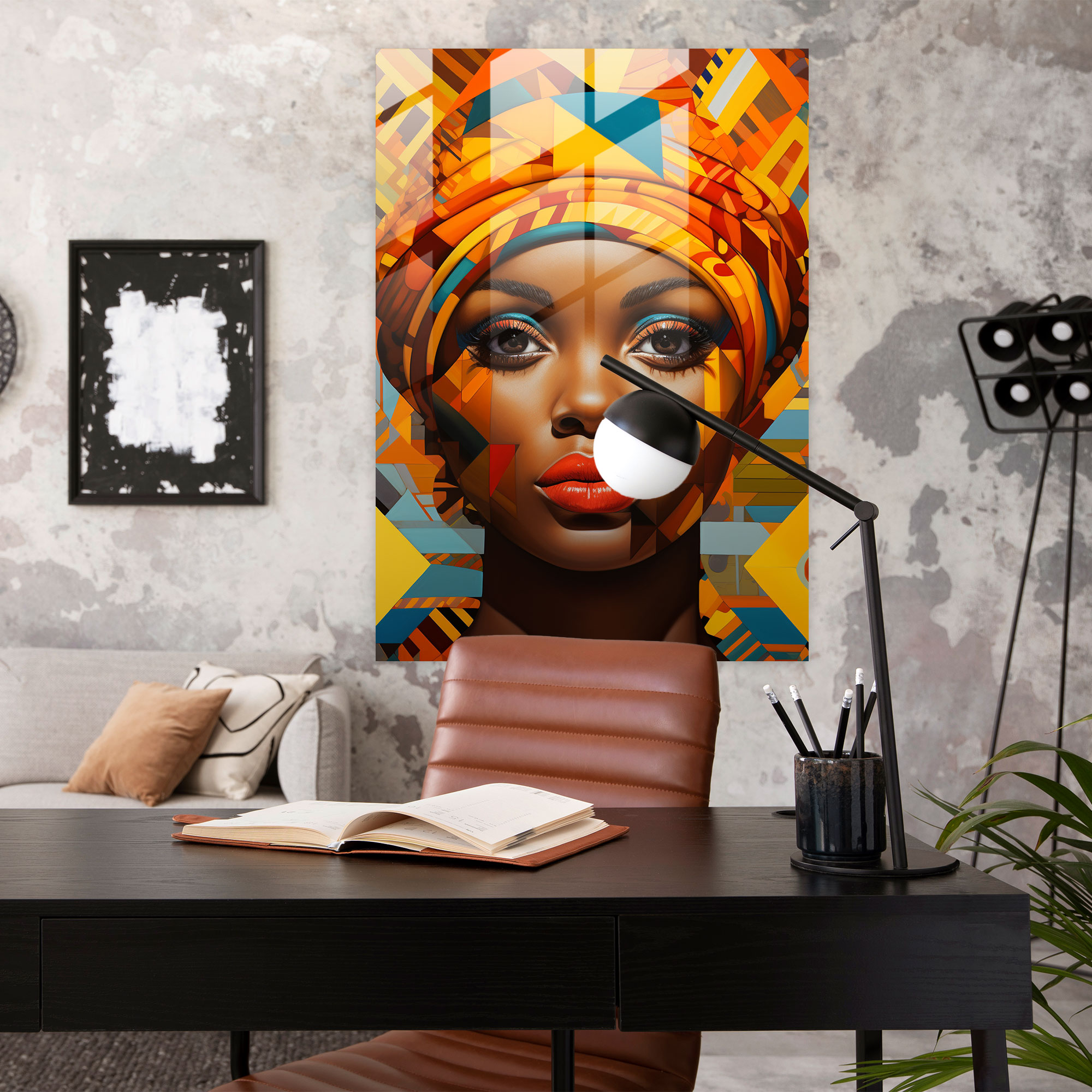 Afro Patterns Glass Print - Afro, Home Decoration, Modern Art, Tradition
