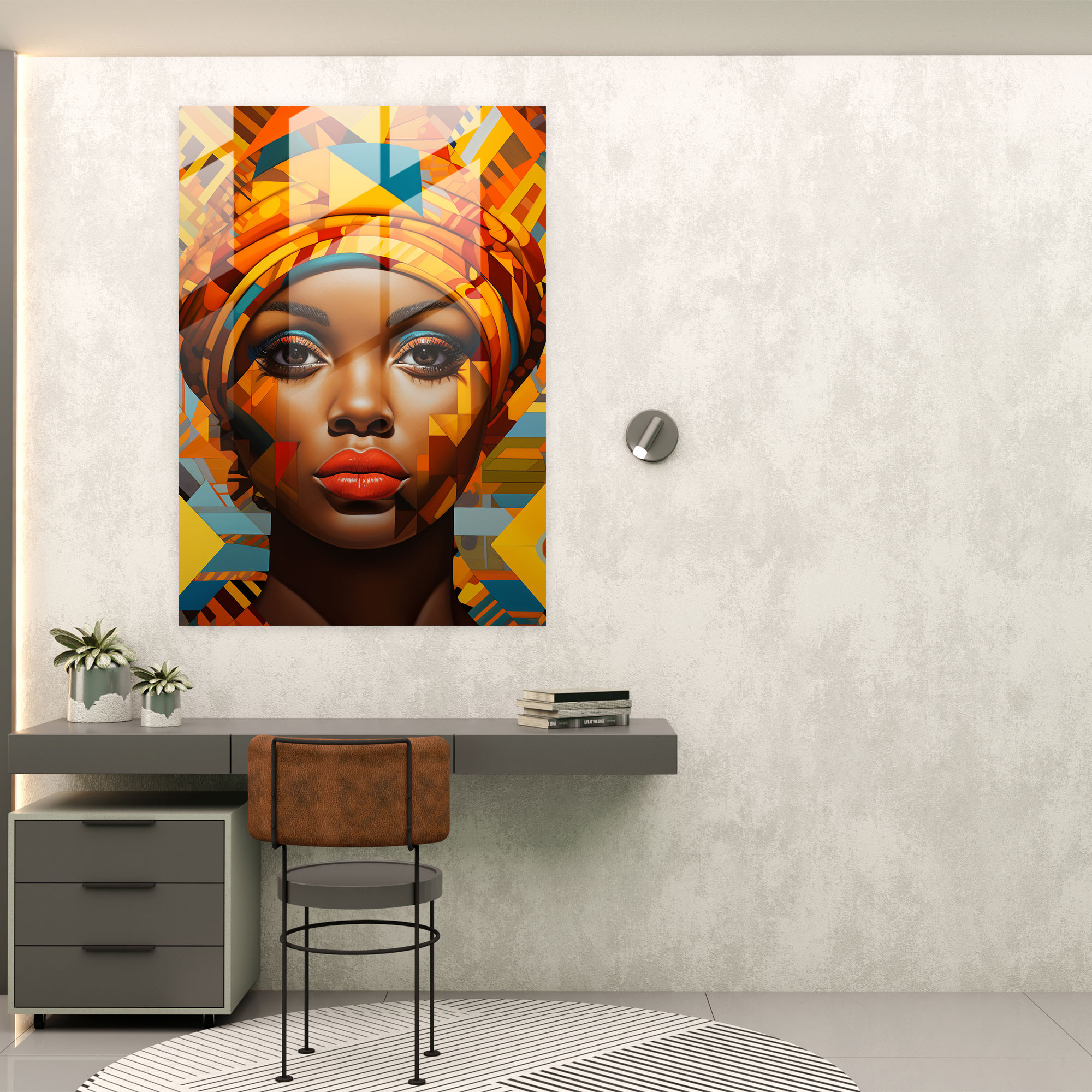 Afro Patterns Glass Print - Afro, Home Decoration, Modern Art, Tradition