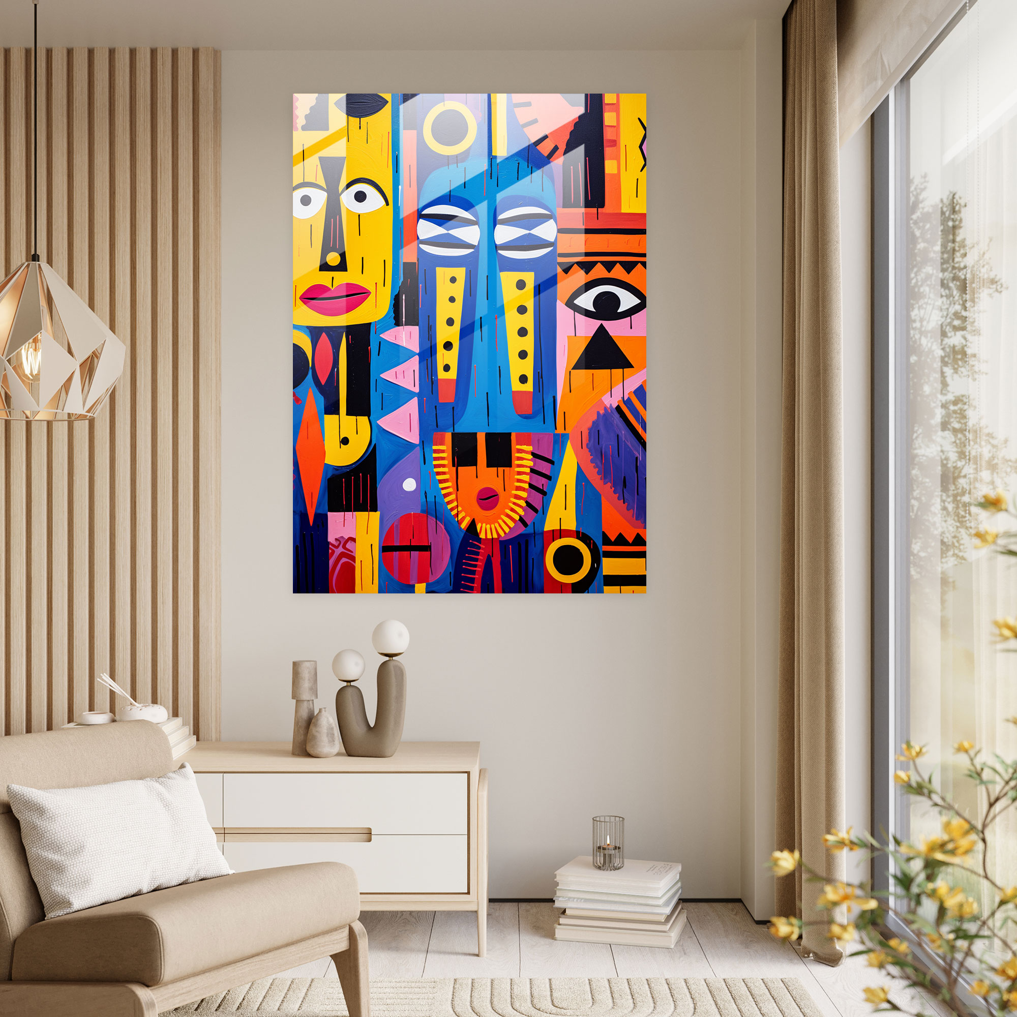 Afro Glass Print - Afro, Glass Print, Glass Art, African Culture