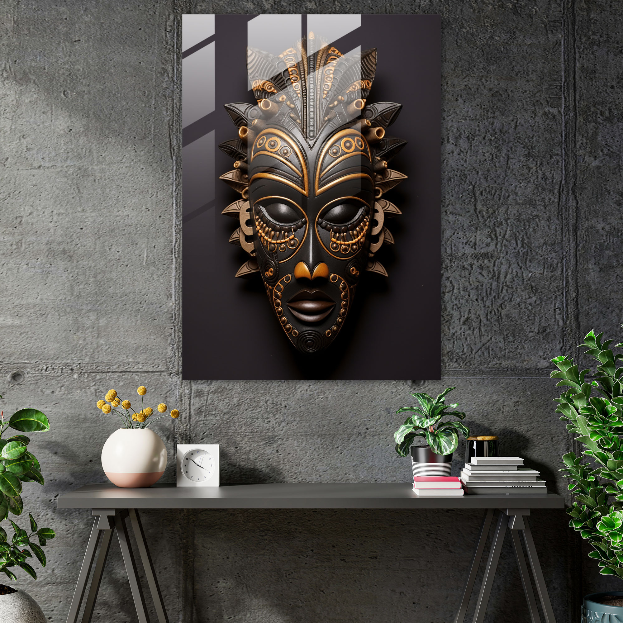 Afro Wall Decoration - Afro, Afro, Modern Art, Glass Wall Art