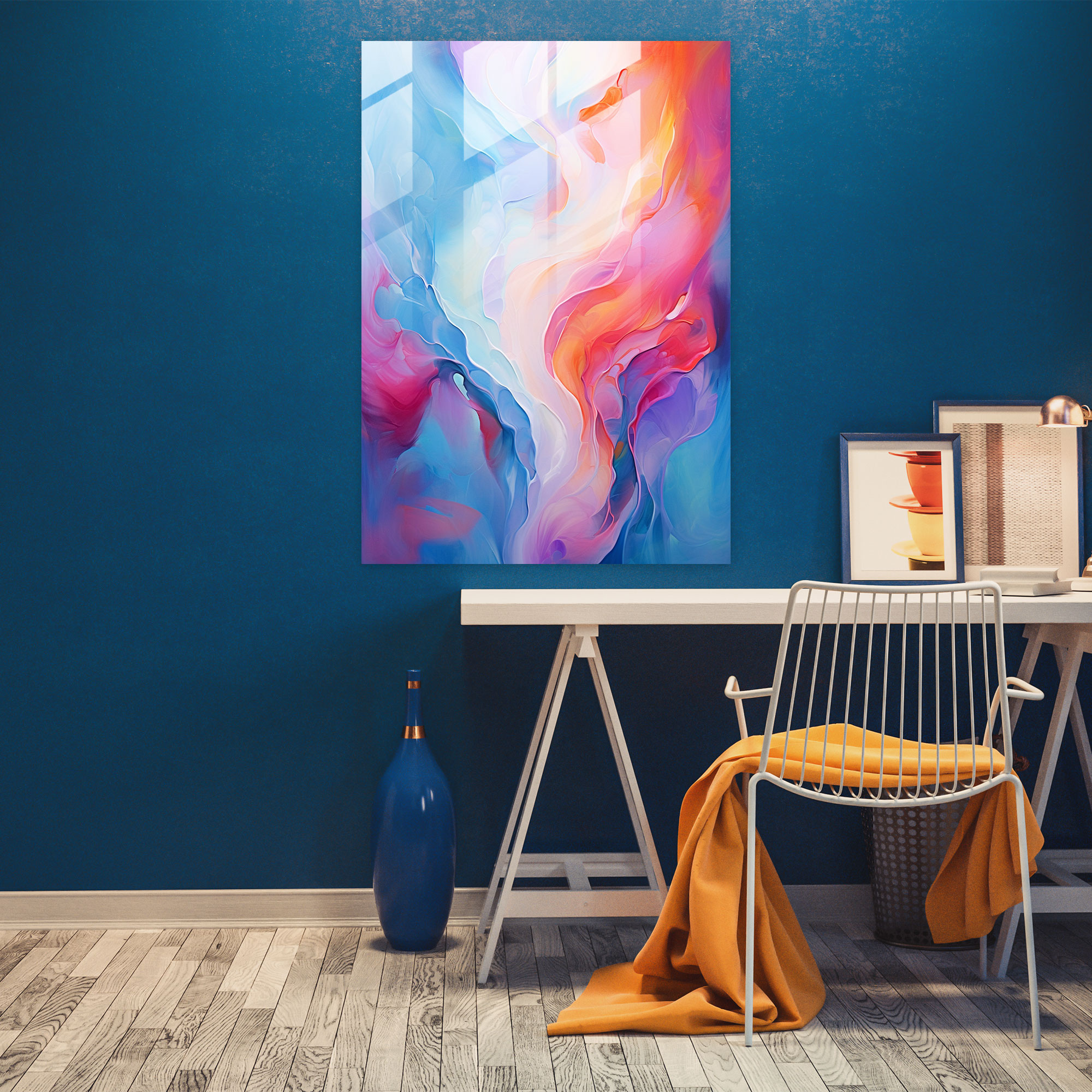 Afro Fusion Glass Print - Afro, Afro, Wall Decoration, Glass Wall Art