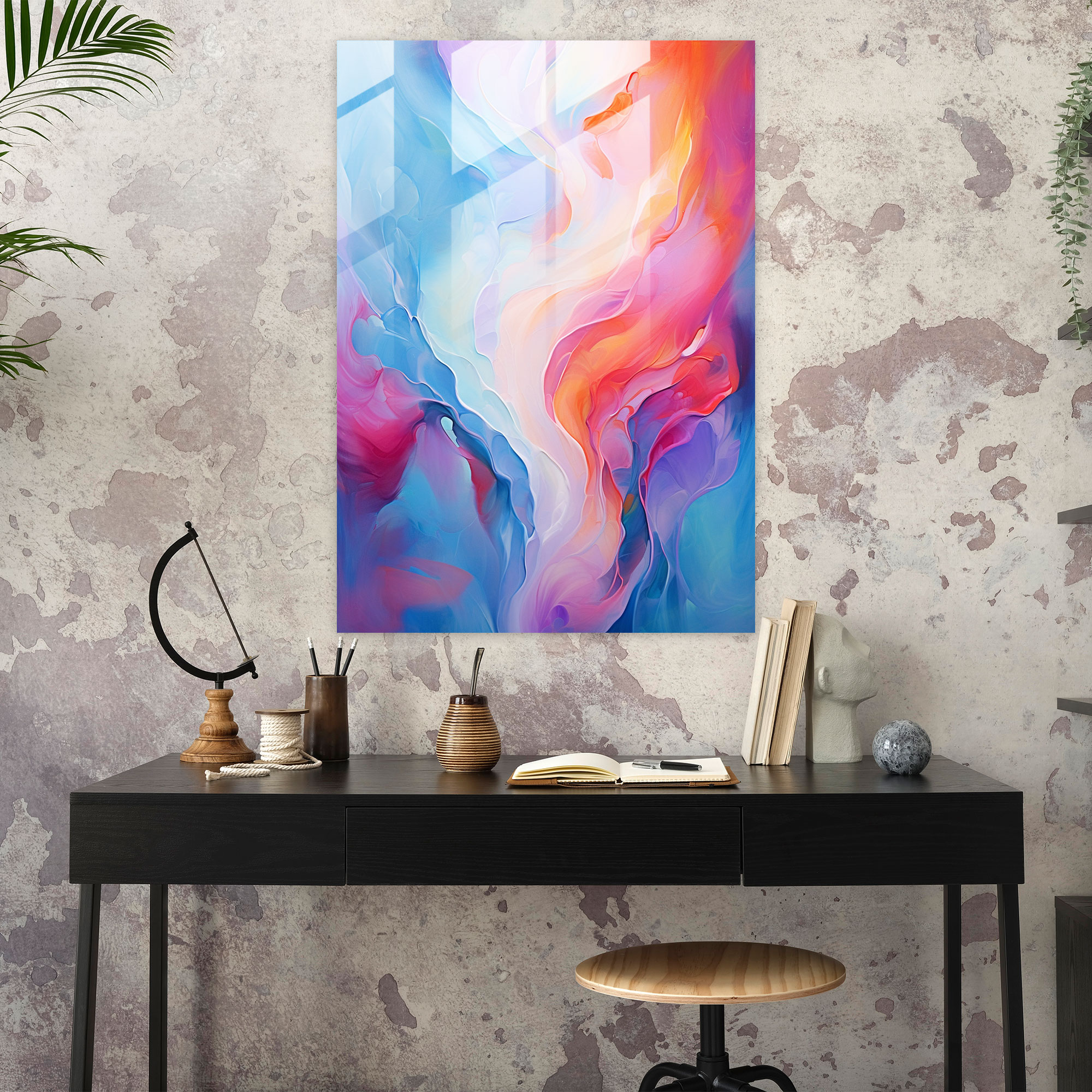 Afro Fusion Glass Print - Afro, Afro, Wall Decoration, Glass Wall Art