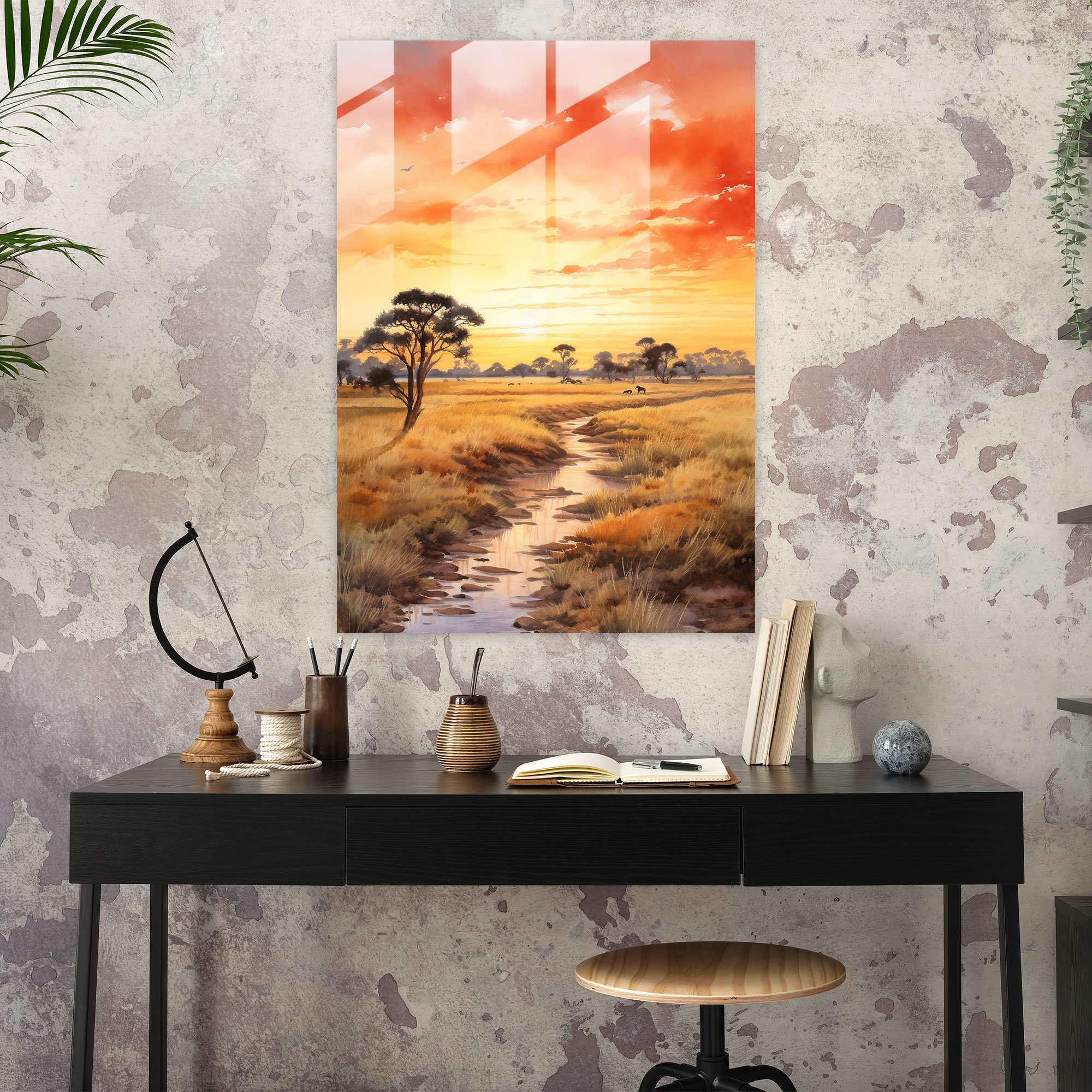 Afro Serenity Glass Print - Afro, Glass Print, Wall Decoration, Glass Wall Art