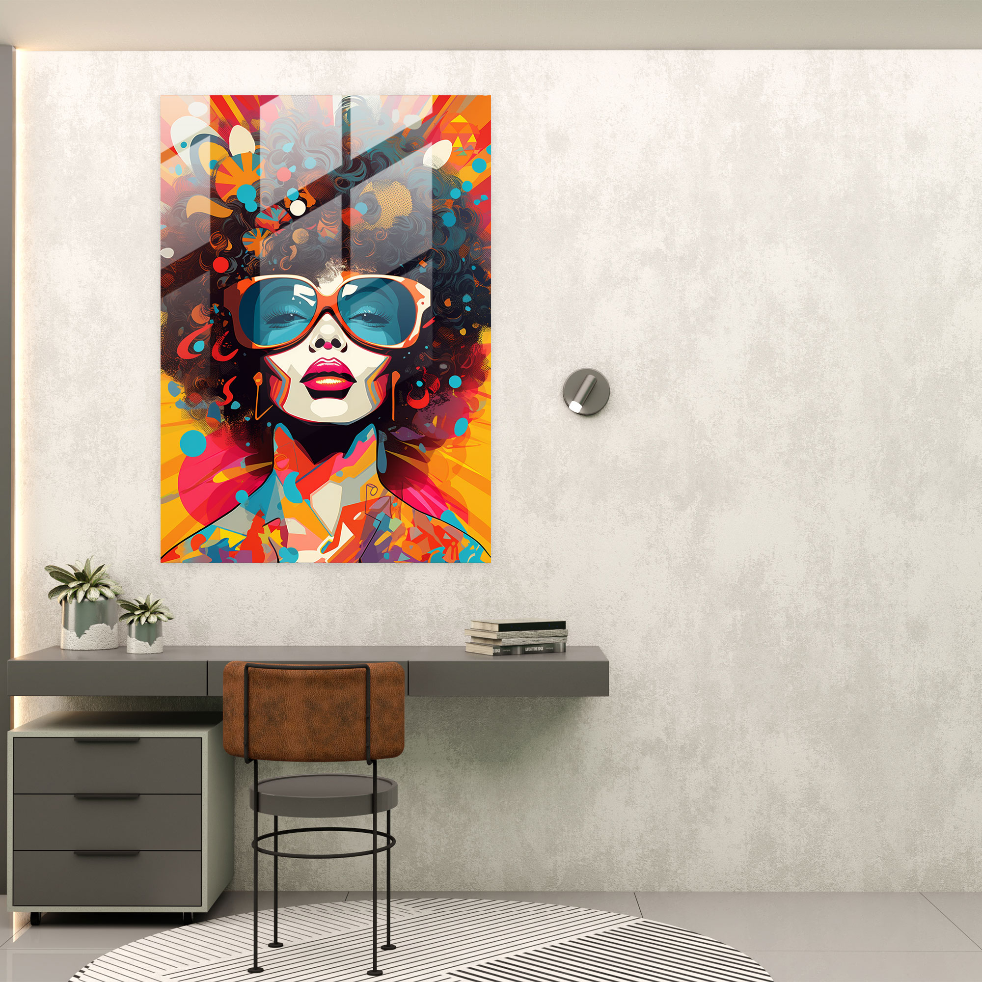 Afro Pop Cam Tablo - Afro Pop Sanat İllüstrasyonu Afro Modern Sanat