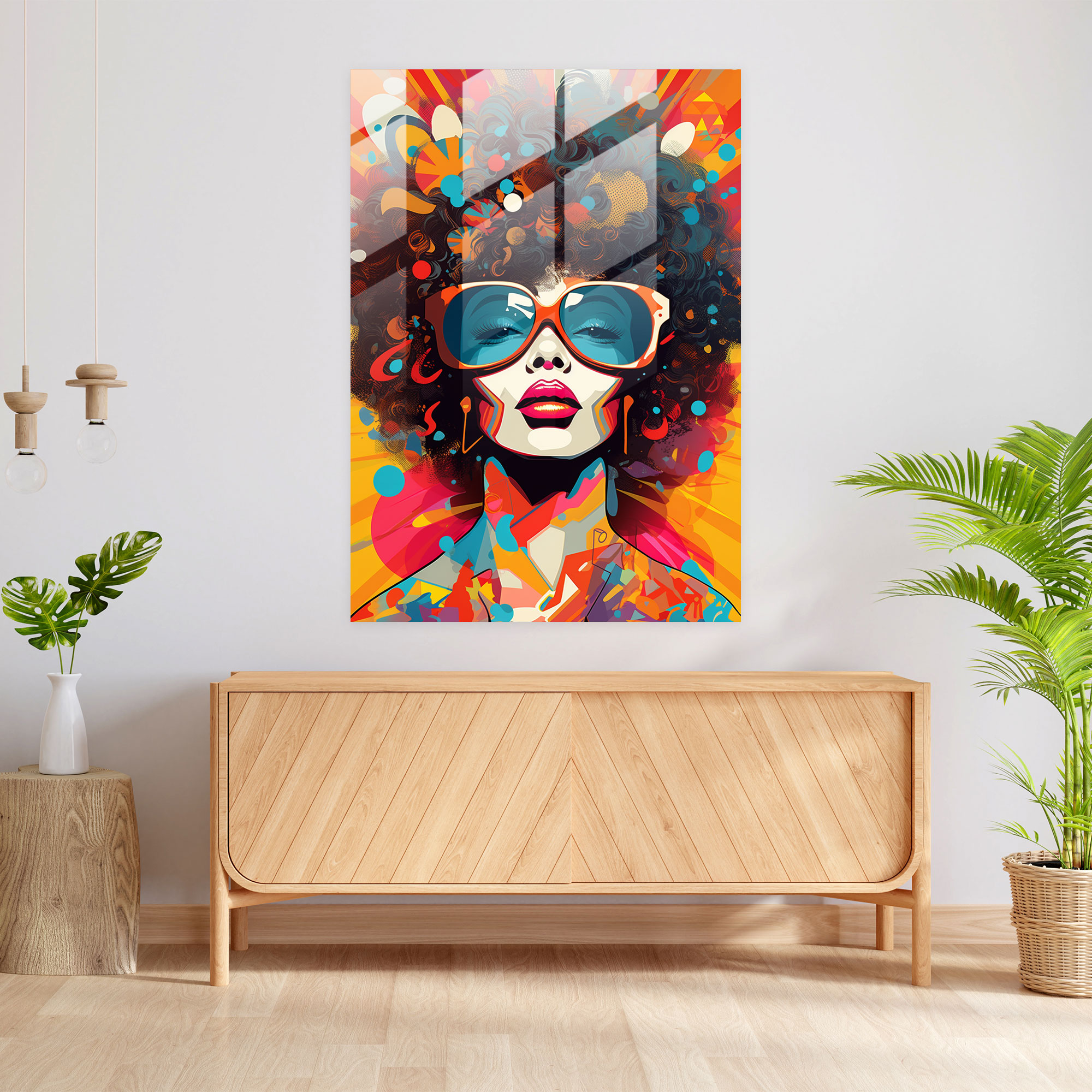 Afro Pop Cam Tablo - Afro Pop Sanat İllüstrasyonu Afro Modern Sanat
