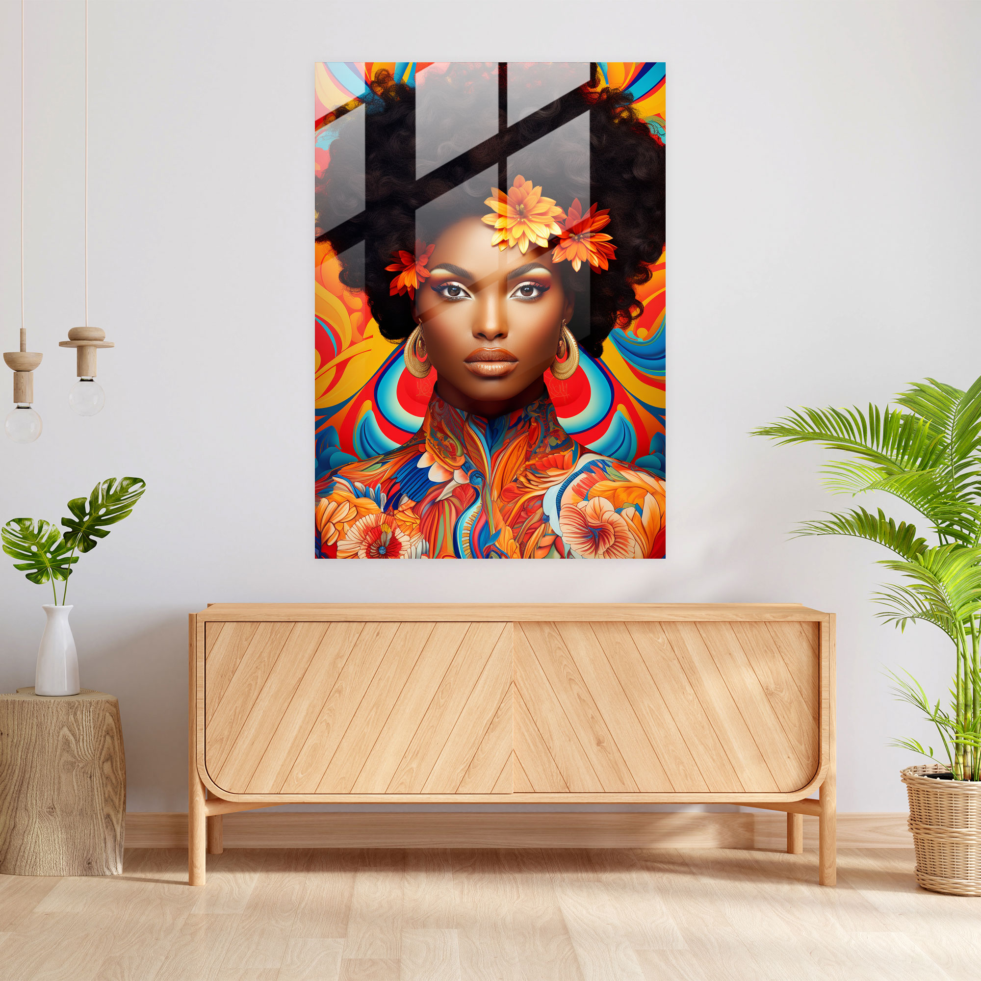 Afro Temalı Cam Tablo - Kehinde Wiley Afrika Mirası