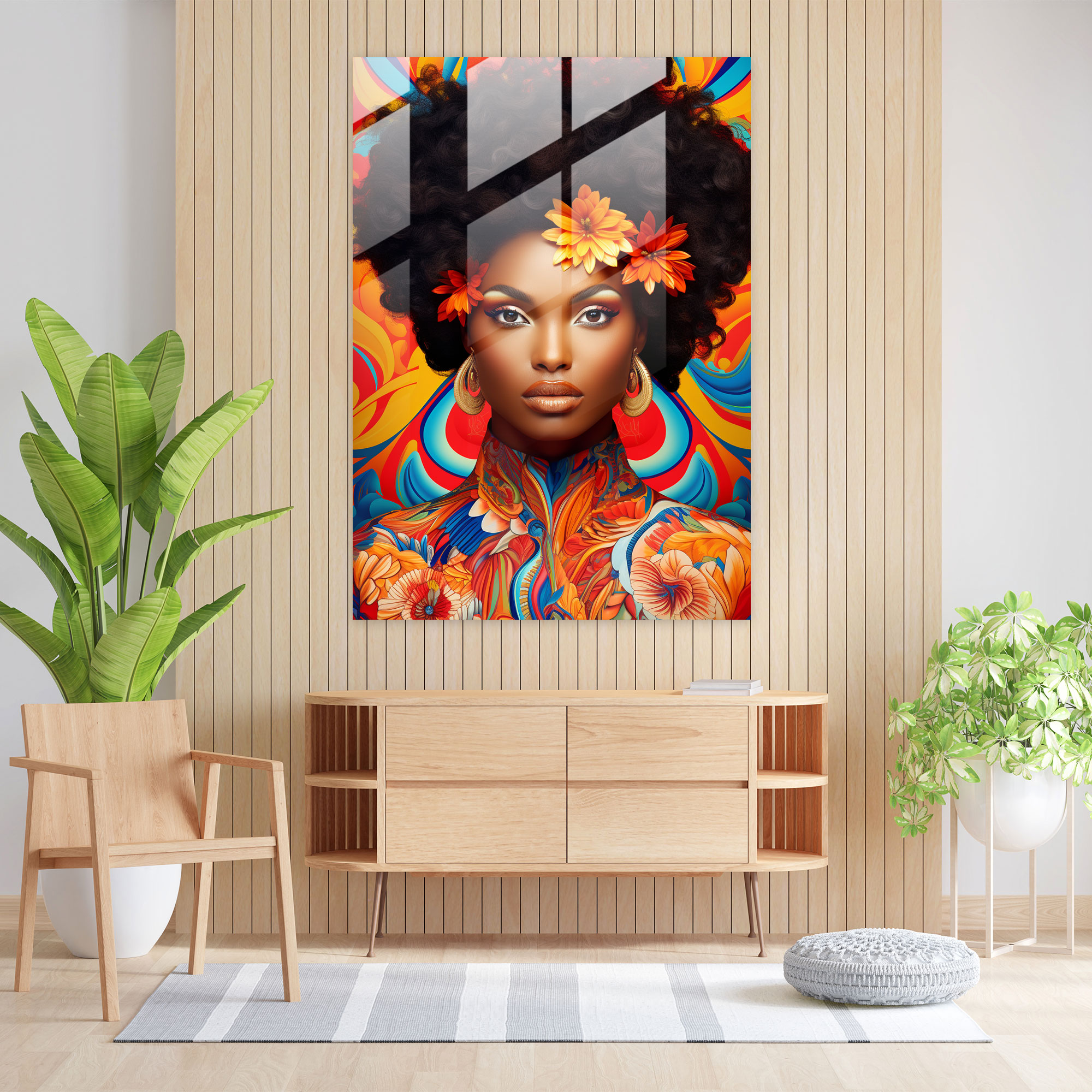 Afro Temalı Cam Tablo - Kehinde Wiley Afrika Mirası