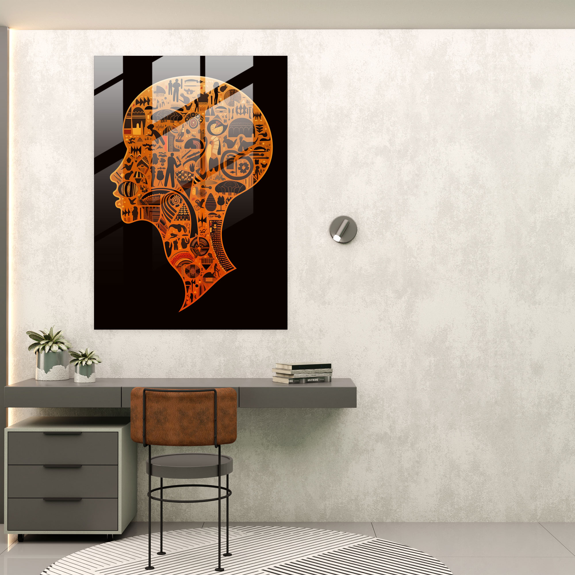 Afrocentric Map Glass Print - Afro, Wall Decoration, Glass Wall Art, African Continent