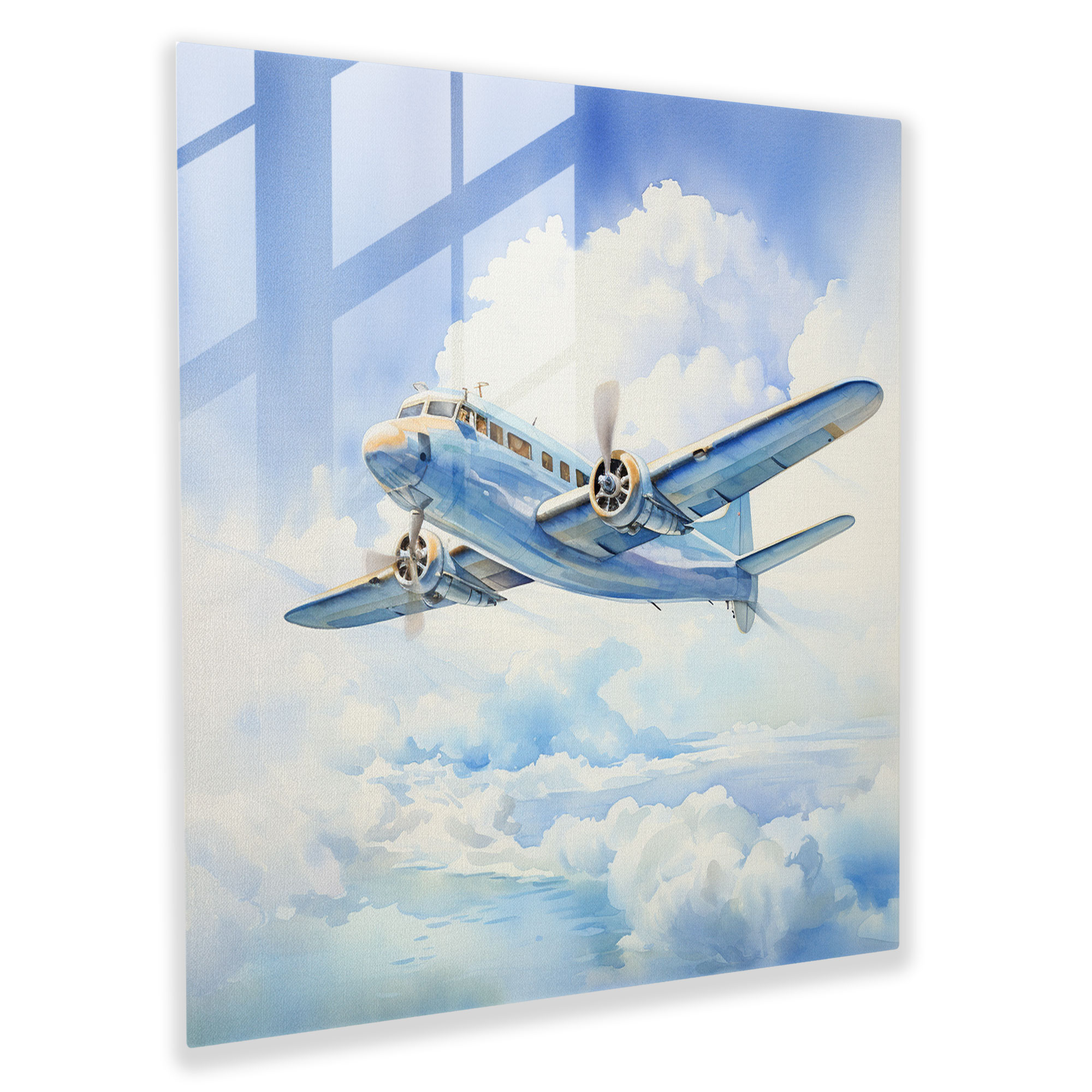 Airplane Glass Wall Art - Airplane, Airplane, Modern Art, Elegant