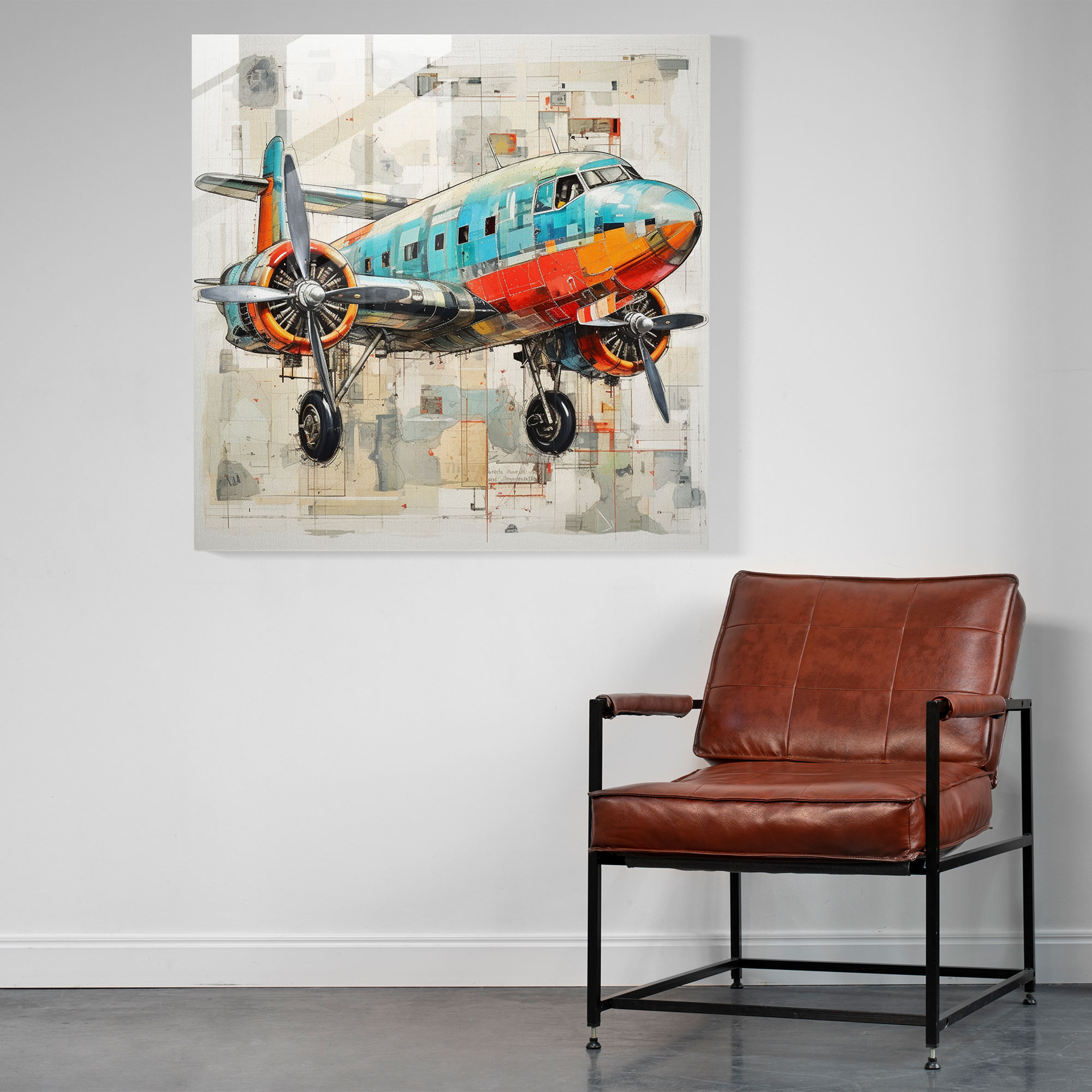 Airplane Glass Print - Airplane, Glass Art, Home Decoration, Creativity