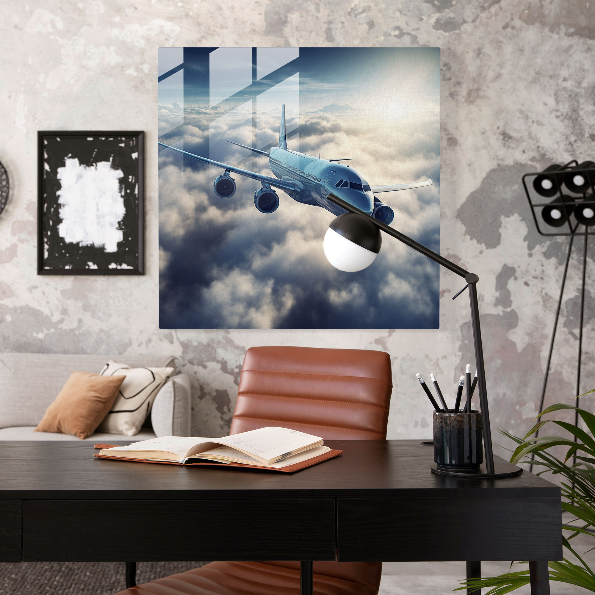Airplane Glass Print - Airplane, Modern Art, Wonder, Glass Print