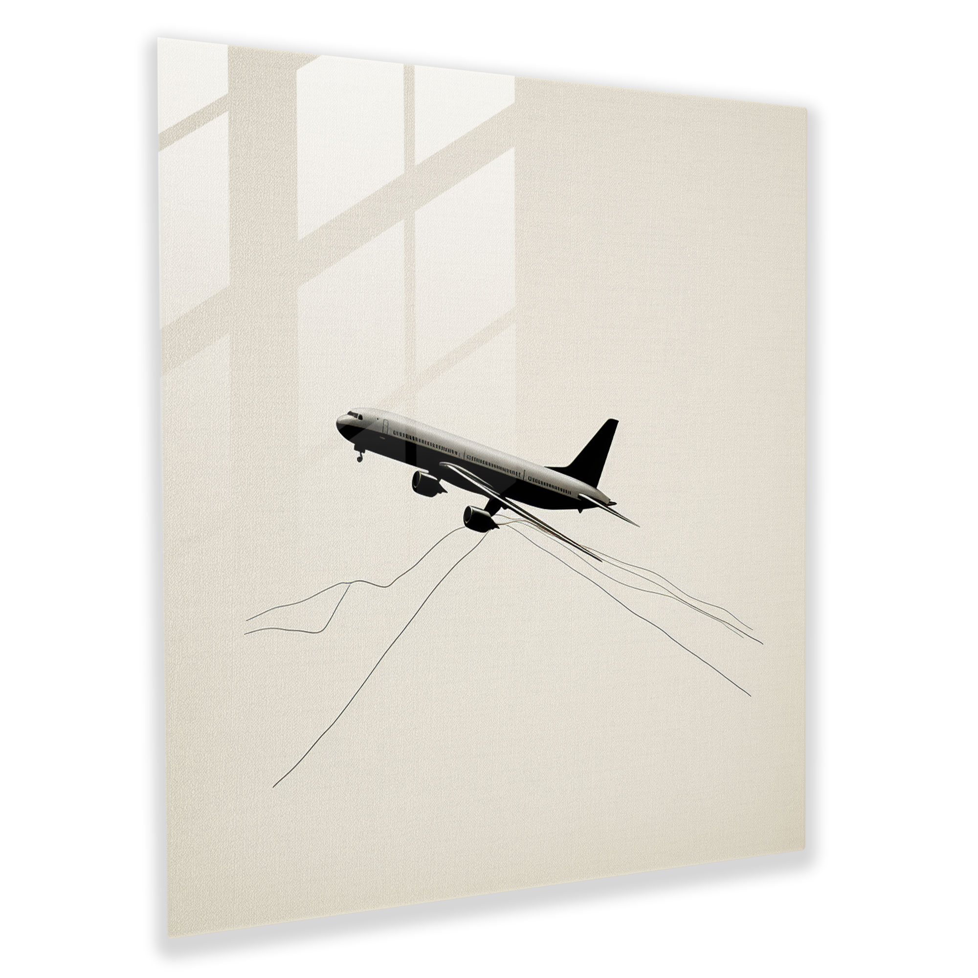 Airplane Glass Wall Art - Airplane, Airplane, Glass Wall Art, Simplicity
