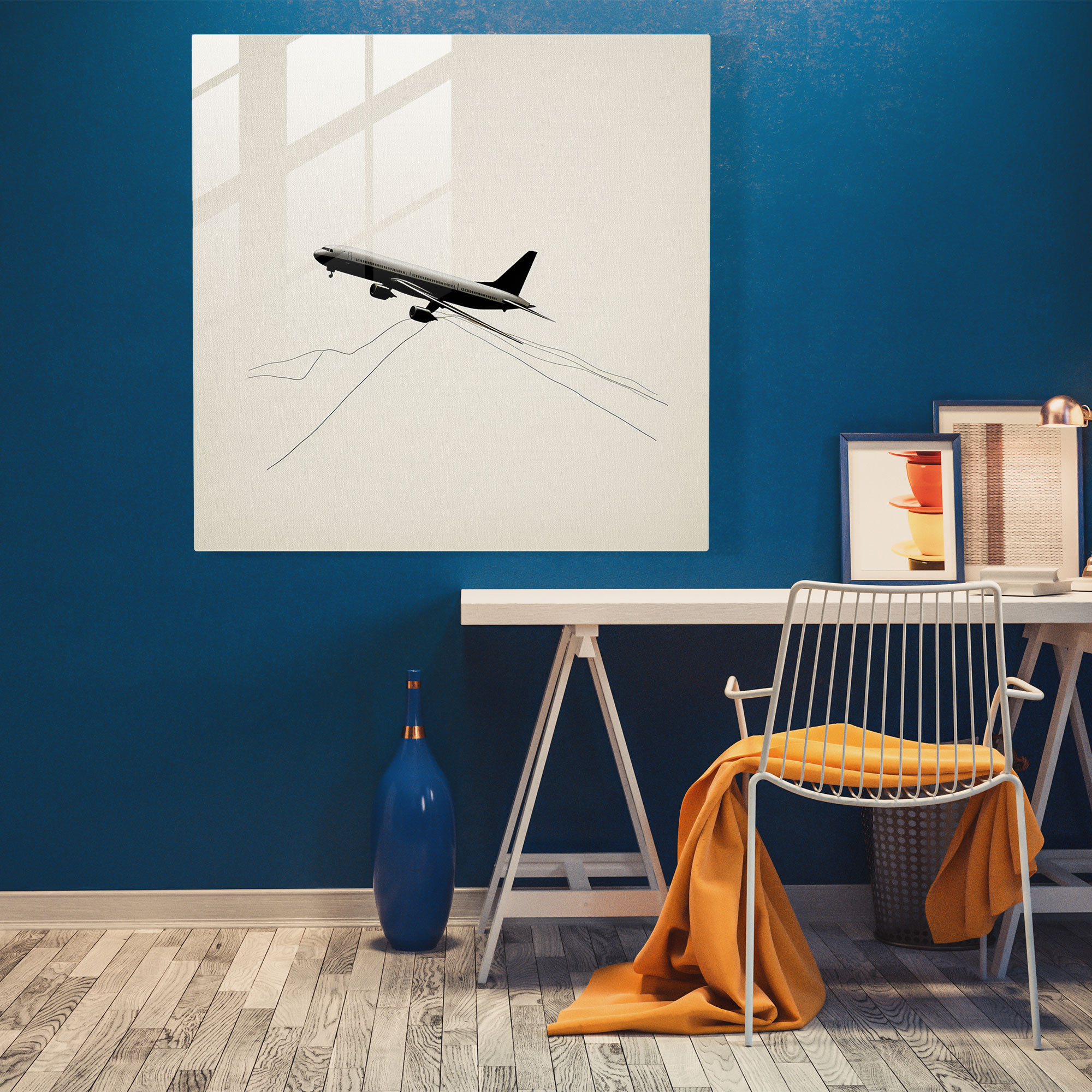 Airplane Glass Wall Art - Airplane, Airplane, Glass Wall Art, Simplicity