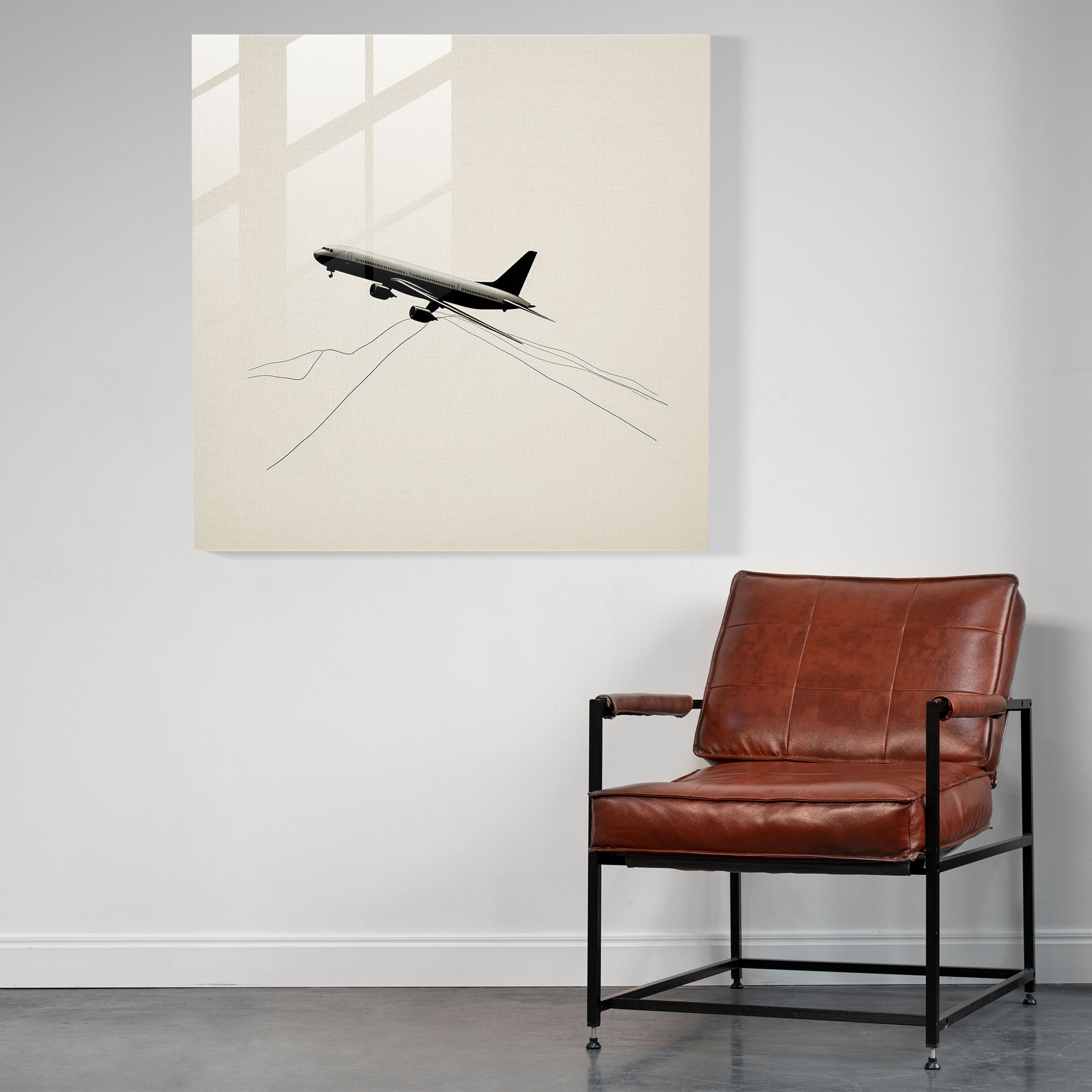 Airplane Glass Wall Art - Airplane, Airplane, Glass Wall Art, Simplicity