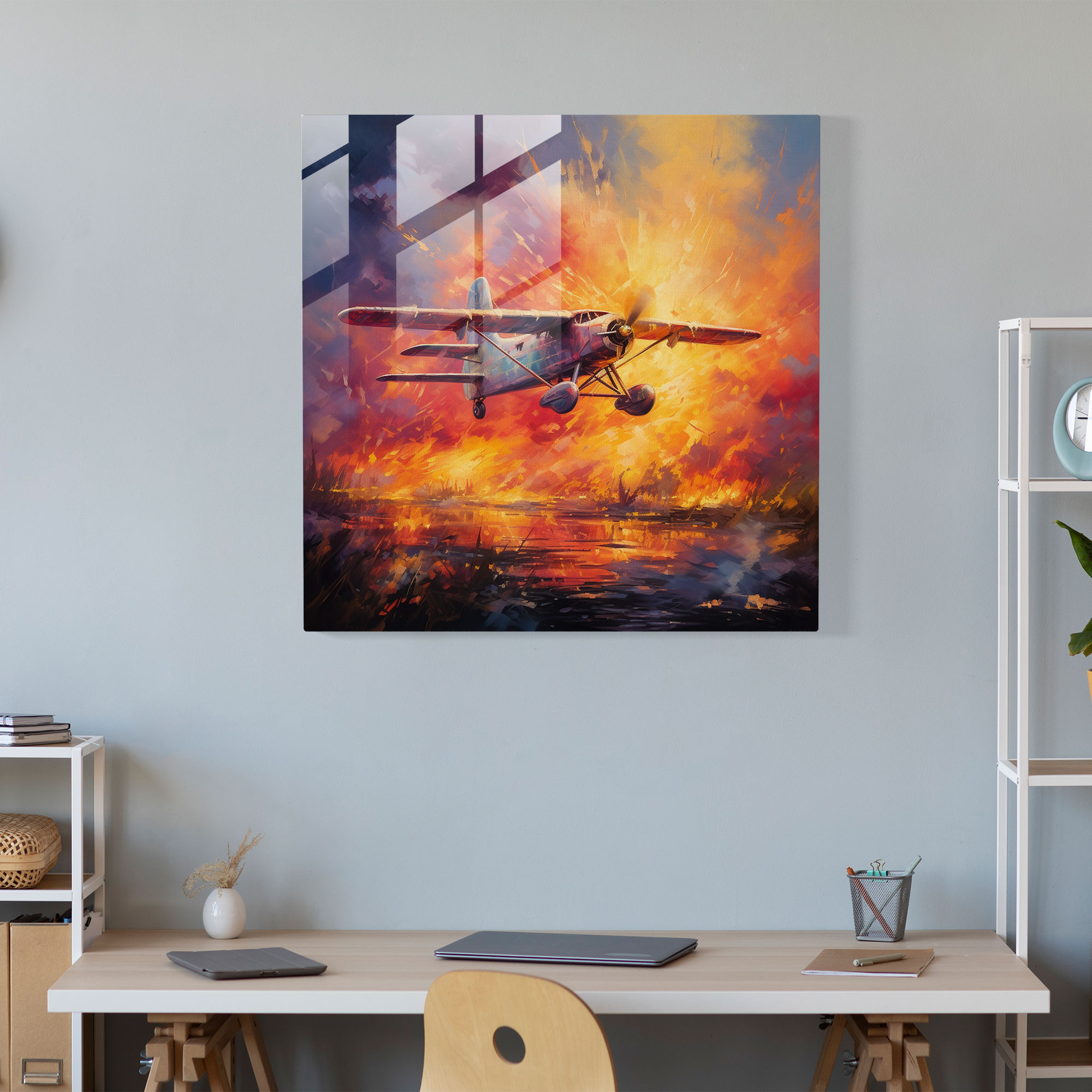 Airplane Glass Print - Airplane, Glass Print, Wonder, Imagination
