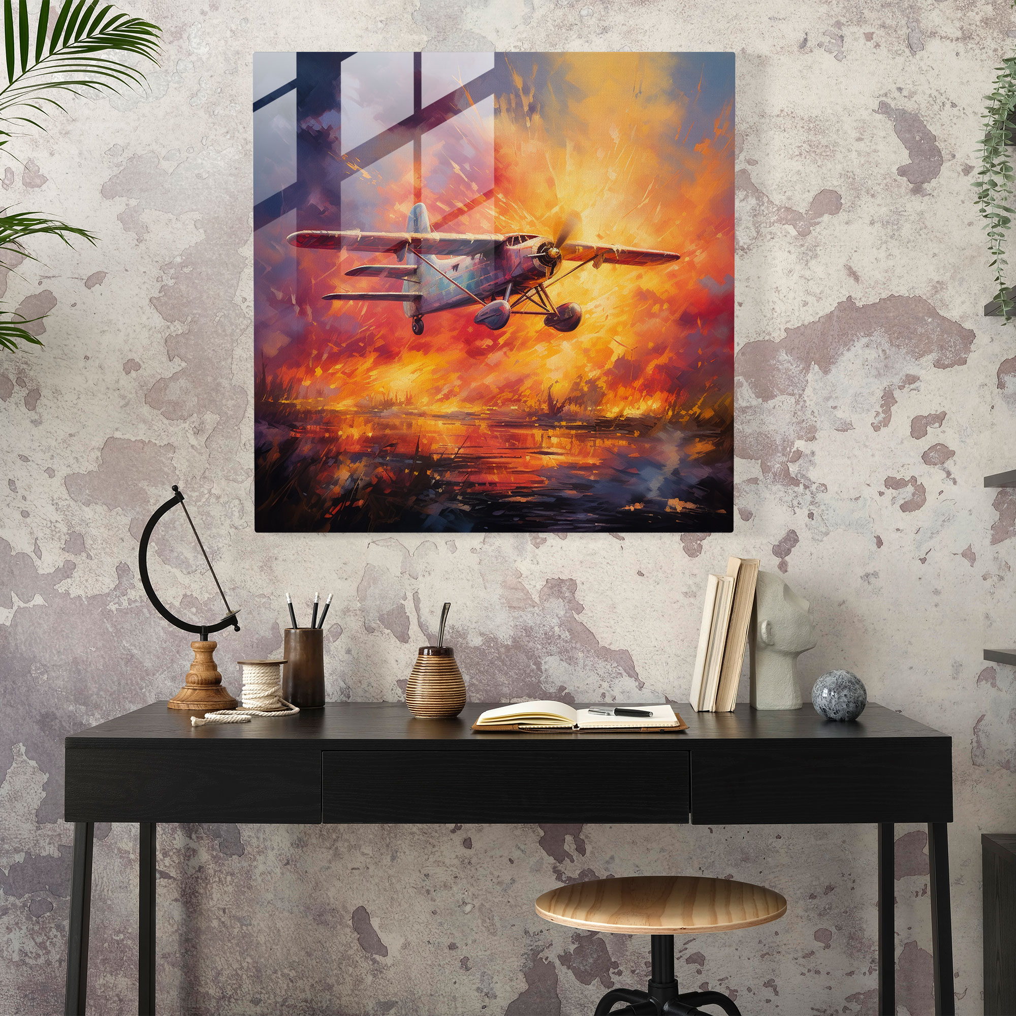 Airplane Glass Print - Airplane, Glass Print, Wonder, Imagination