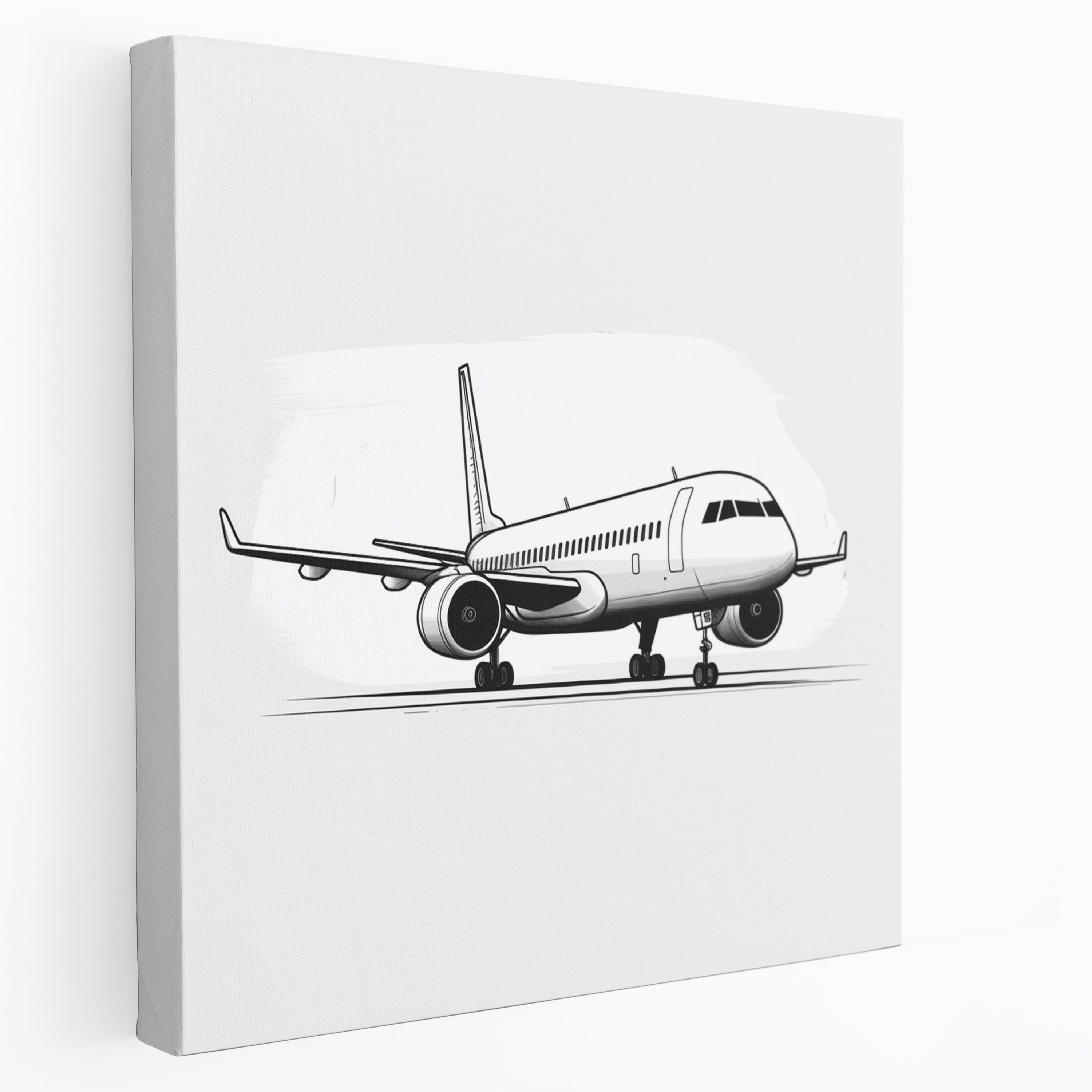 Minimalist Airplane Canvas Print - Airplane, Airplane, Wall Art, Modern Sophistication