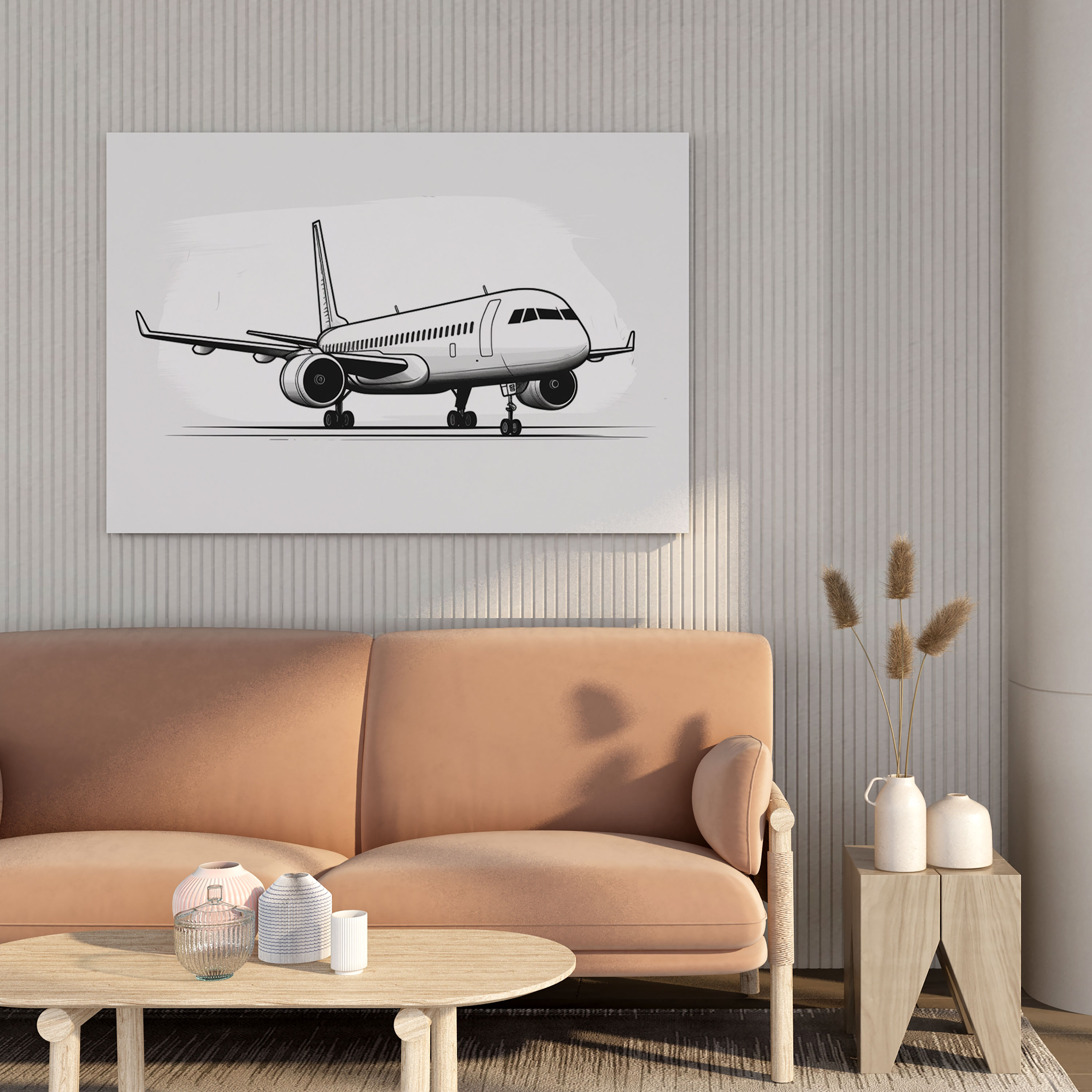 Minimalist Airplane Canvas Print - Airplane, Airplane, Wall Art, Modern Sophistication