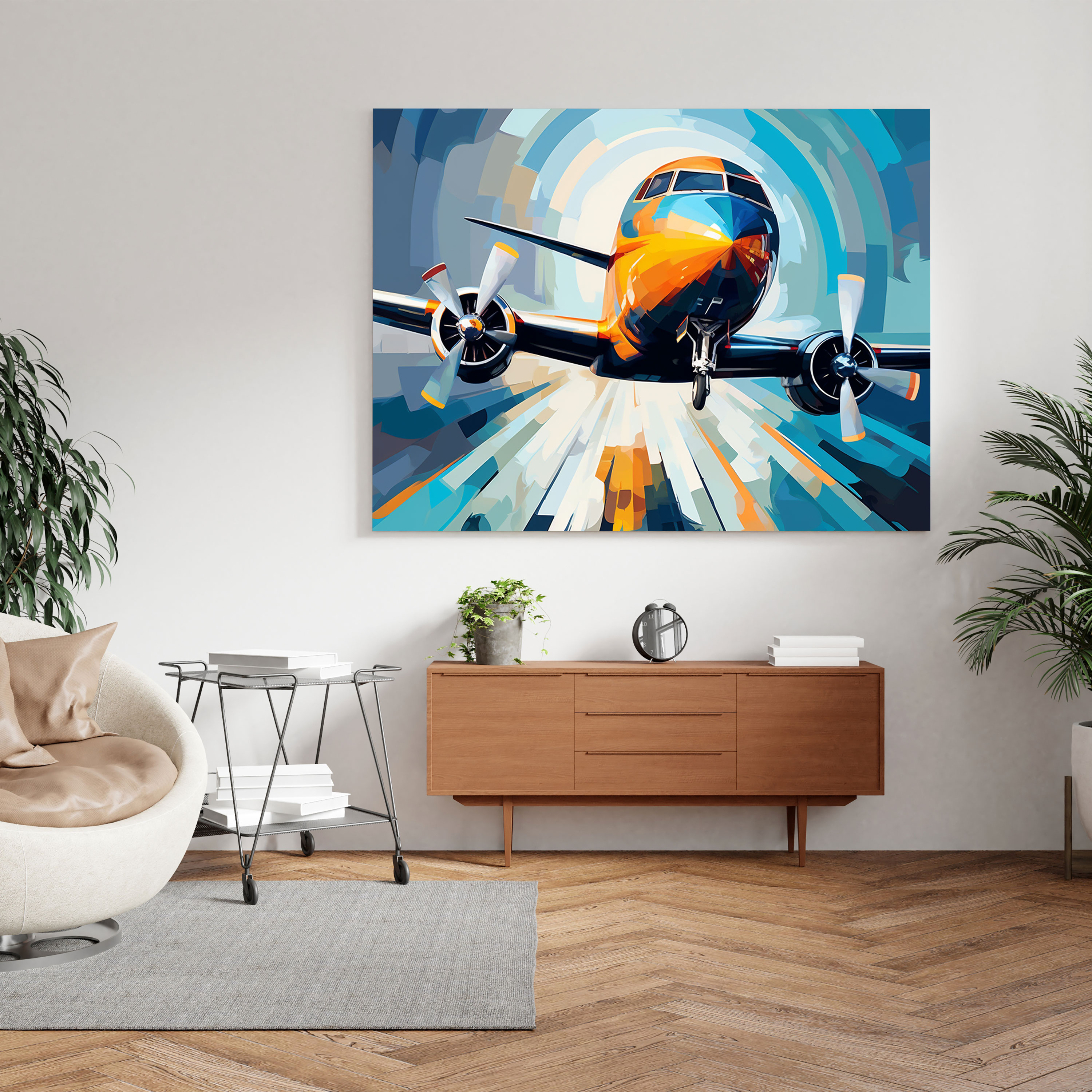 Sleek Airplane Canvas Print - Digital Art Print - Wall Decoration - Airplane, Wall Art, Canvas Print, Home Decoration