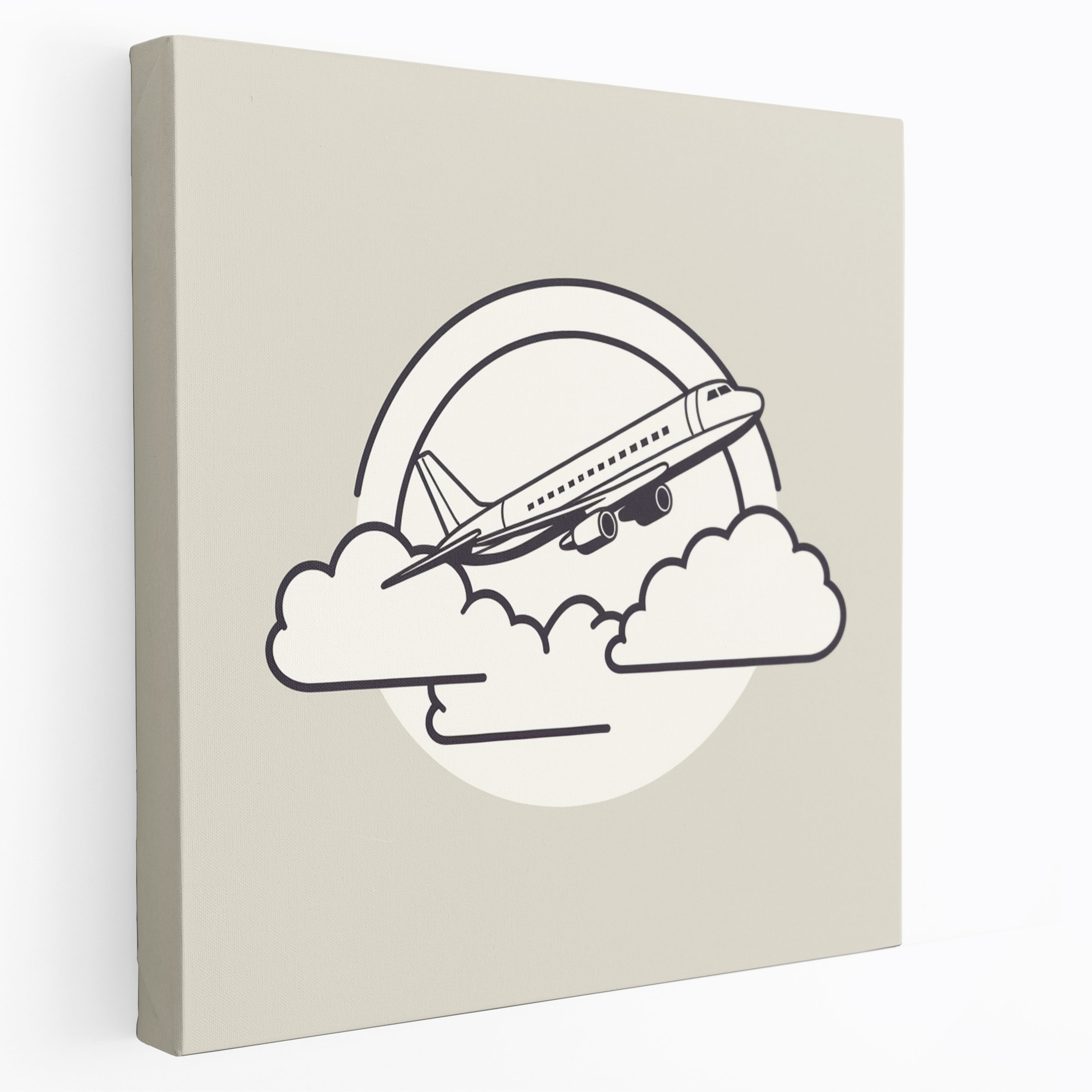 Airplane Canvas Print - Minimalist Line Art Wall Decoration - Airplane, Home Decoration, Wall Decoration, Line Art