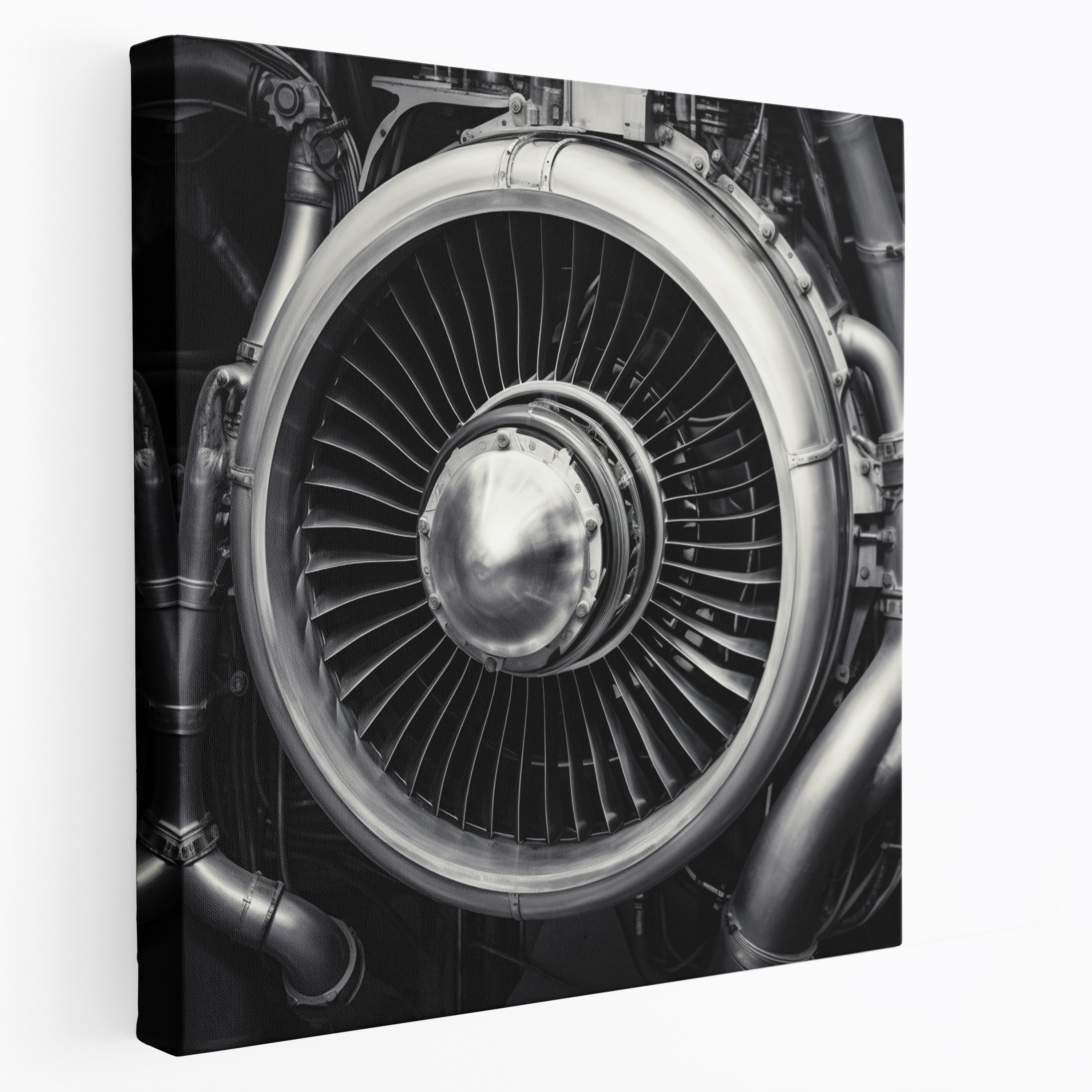 Airplane Wall Art - Black And White Photograph Canvas Print - Airplane, Canvas Print, Power, Home Decoration