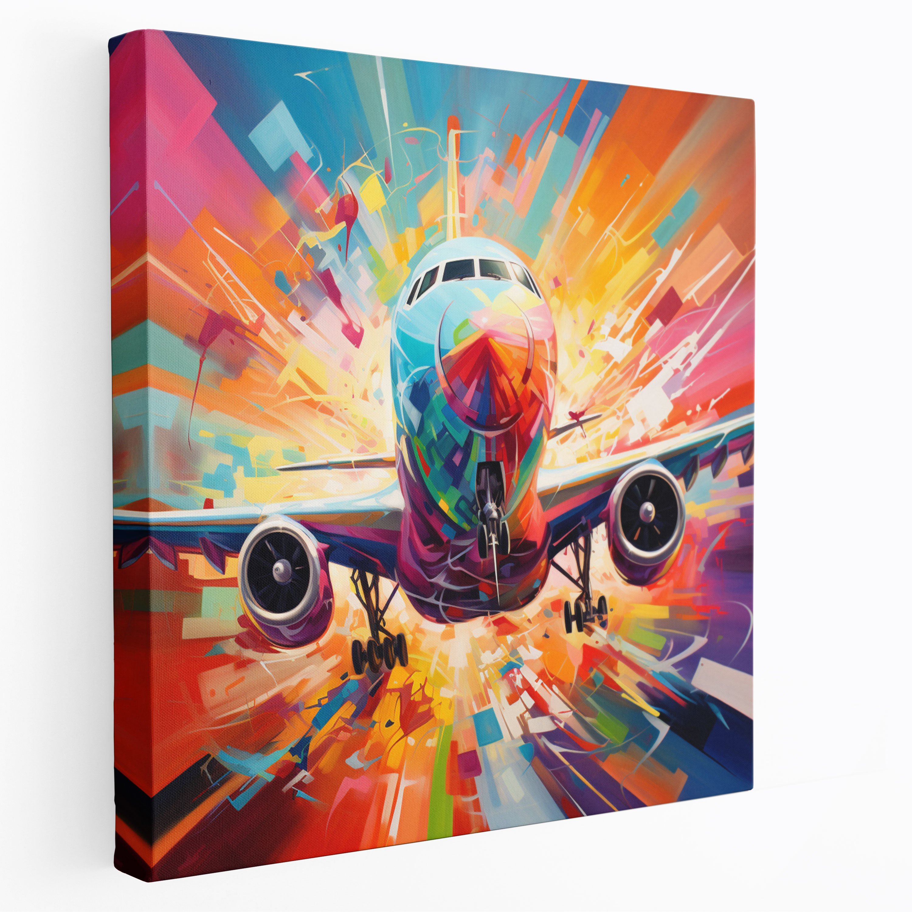 Airplane Canvas Print - Contemporary Art Wall Decoration - Airplane, Abstract, Movement, Canvas