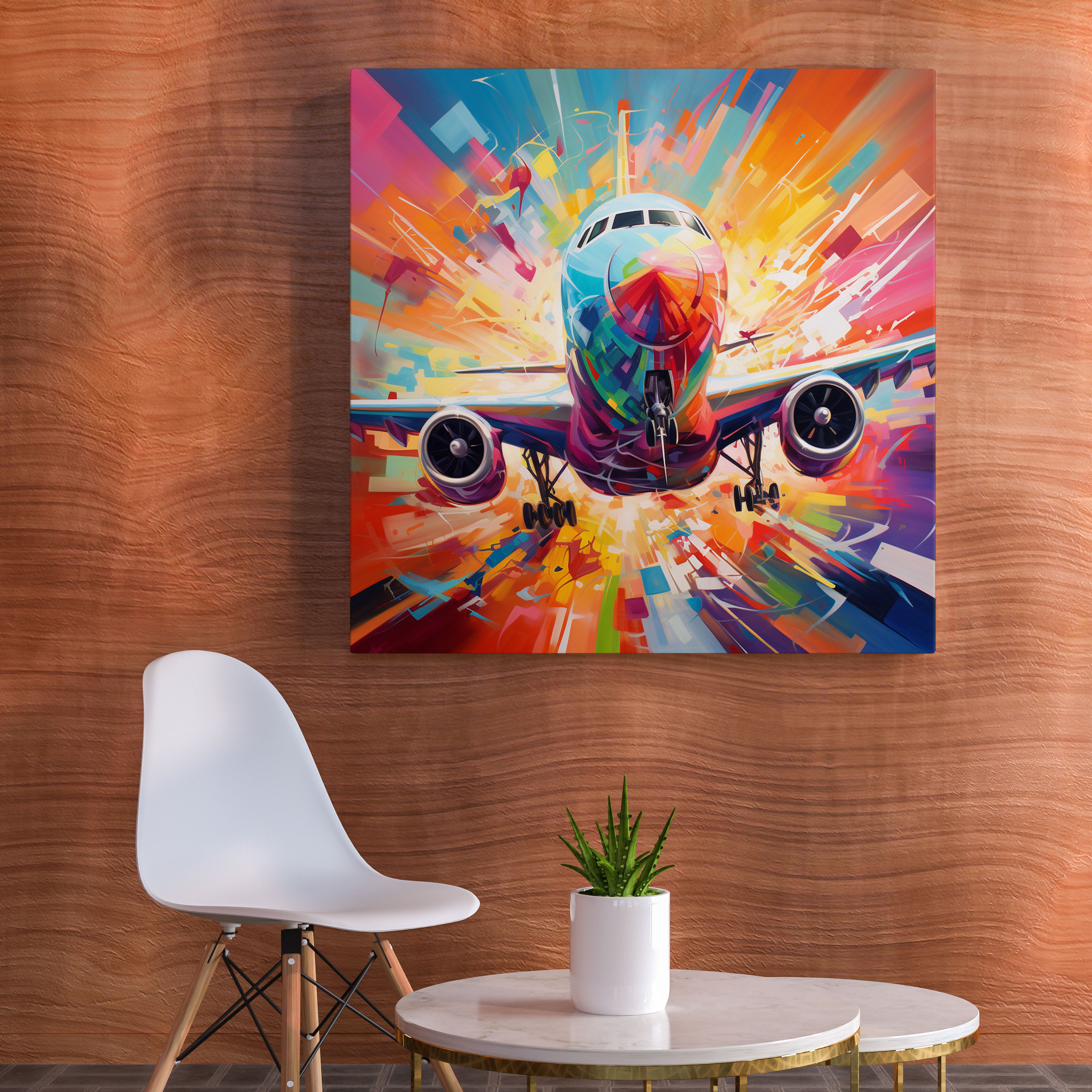 Airplane Canvas Print - Contemporary Art Wall Decoration - Airplane, Abstract, Movement, Canvas
