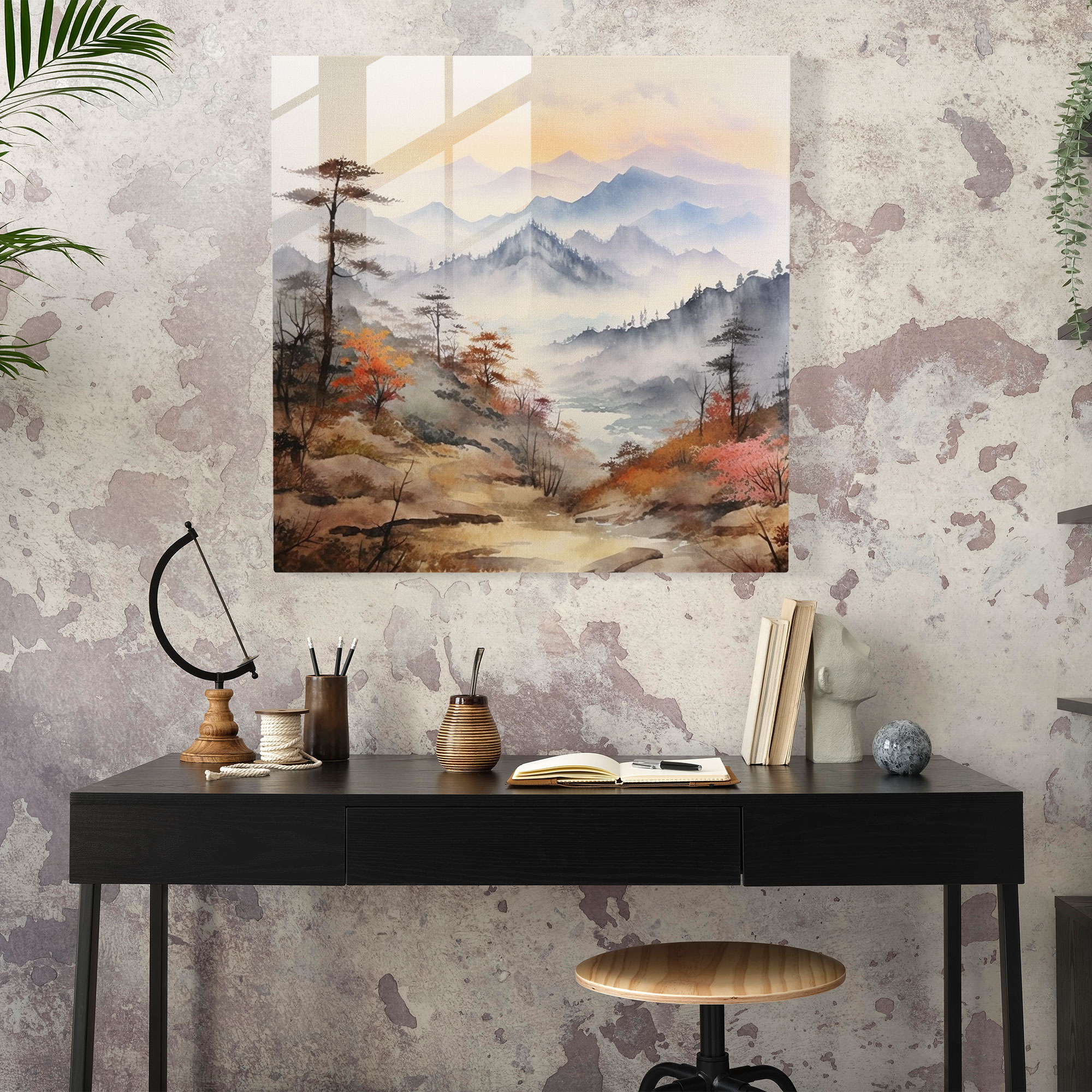 Asian Tranquility Glass Print - Asian, Glass Art, Modern Art, Asian