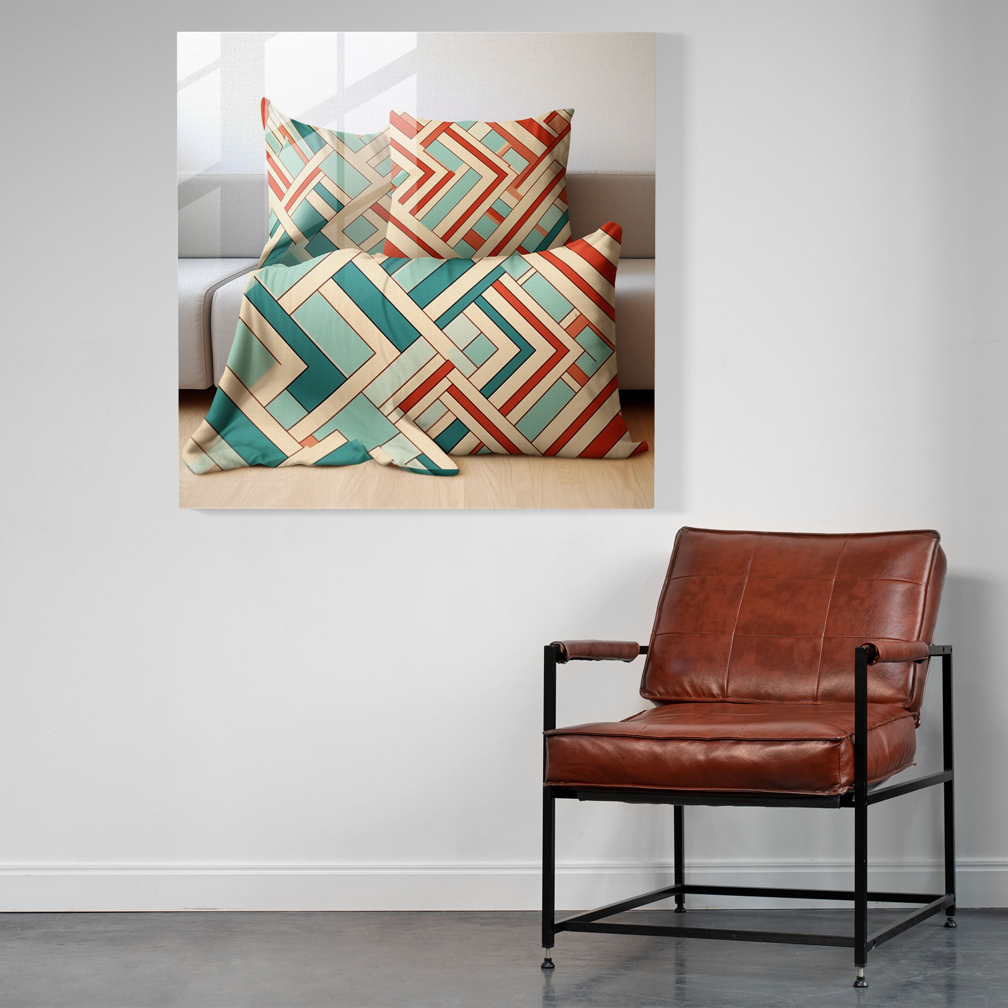 Asian Geometric Glass Print - Asian, Glass Art, Glass Print, Asian