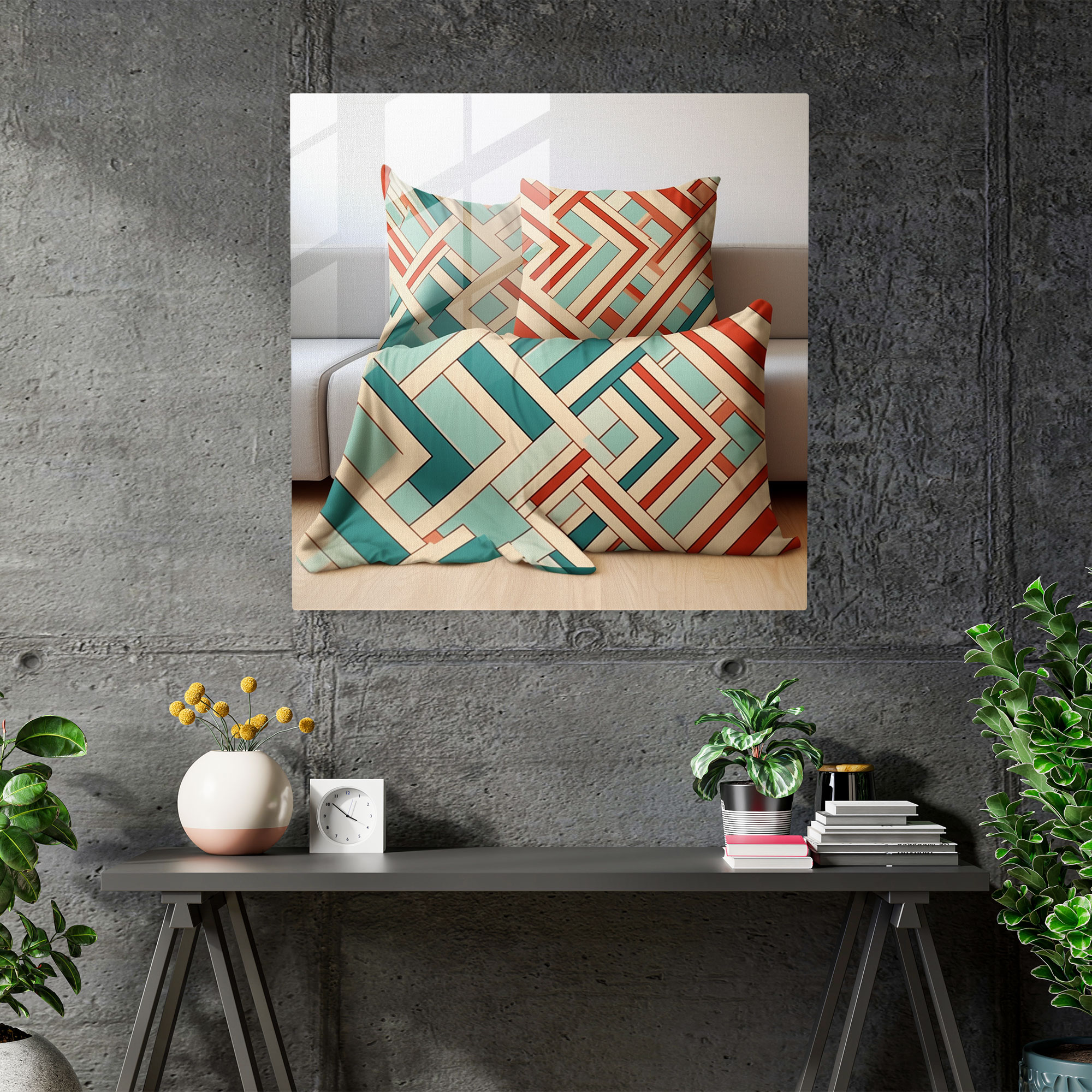 Asian Geometric Glass Print - Asian, Glass Art, Glass Print, Asian