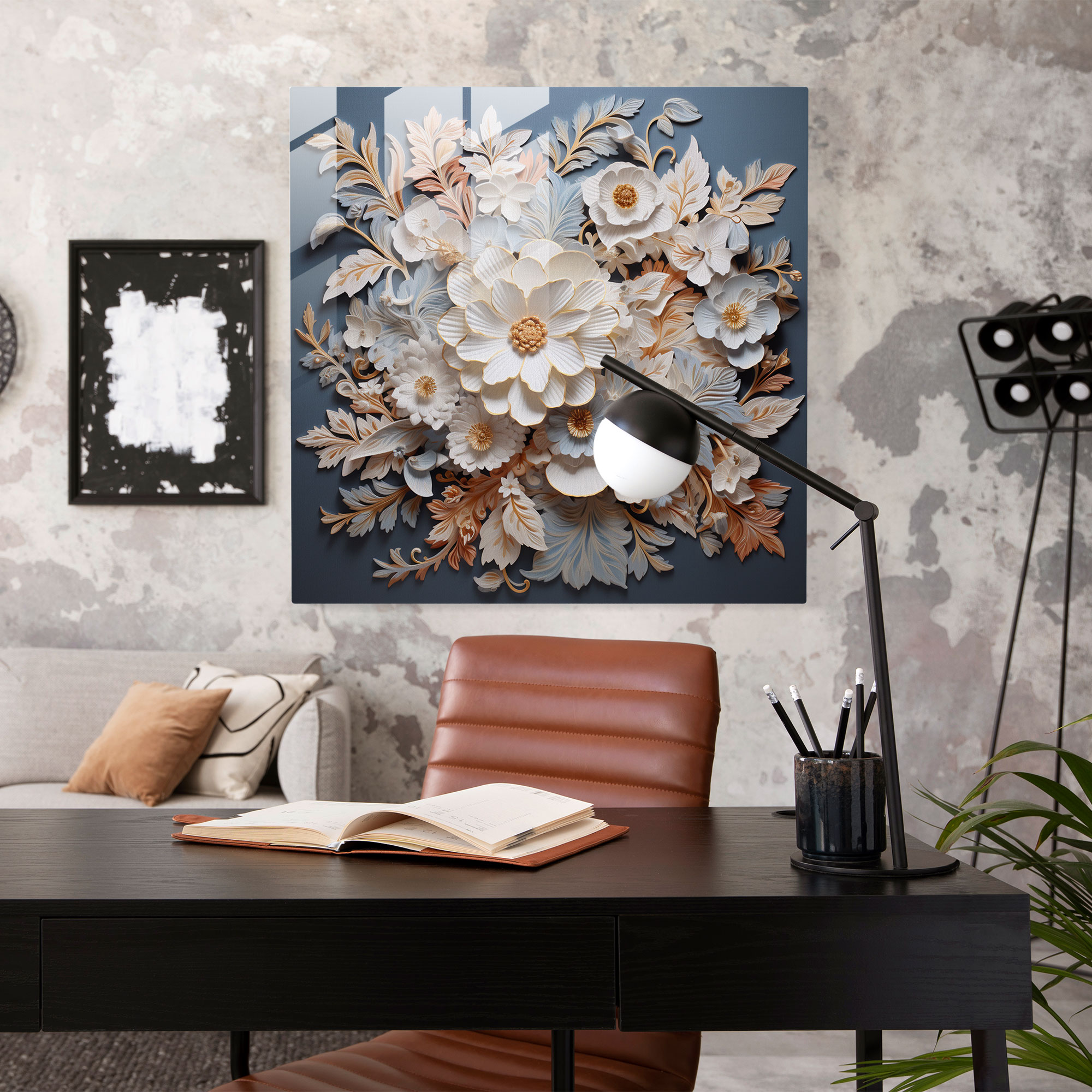 Asian Porcelain-Inspired Glass Print - Asian, Glass Art, Asian Art, Delicate Details
