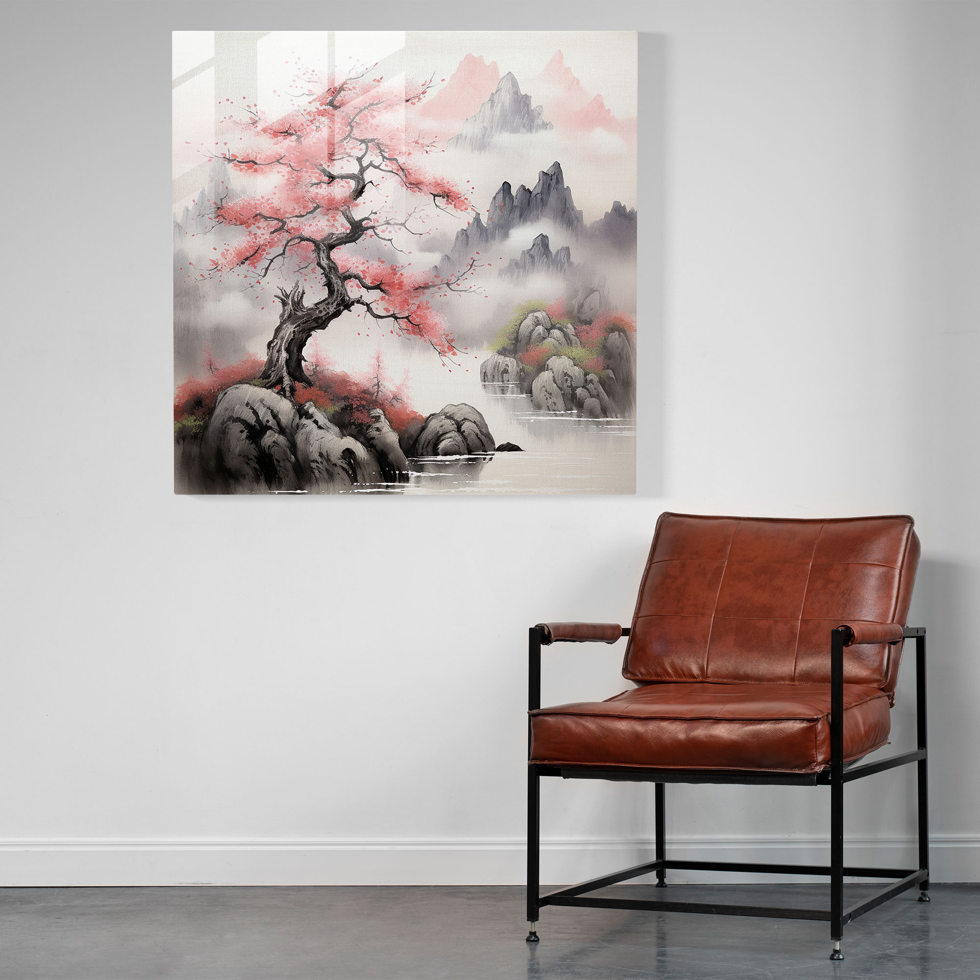 Asian Blossom Glass Print - Asian, Asian, Cherry Blossom, Glass Art