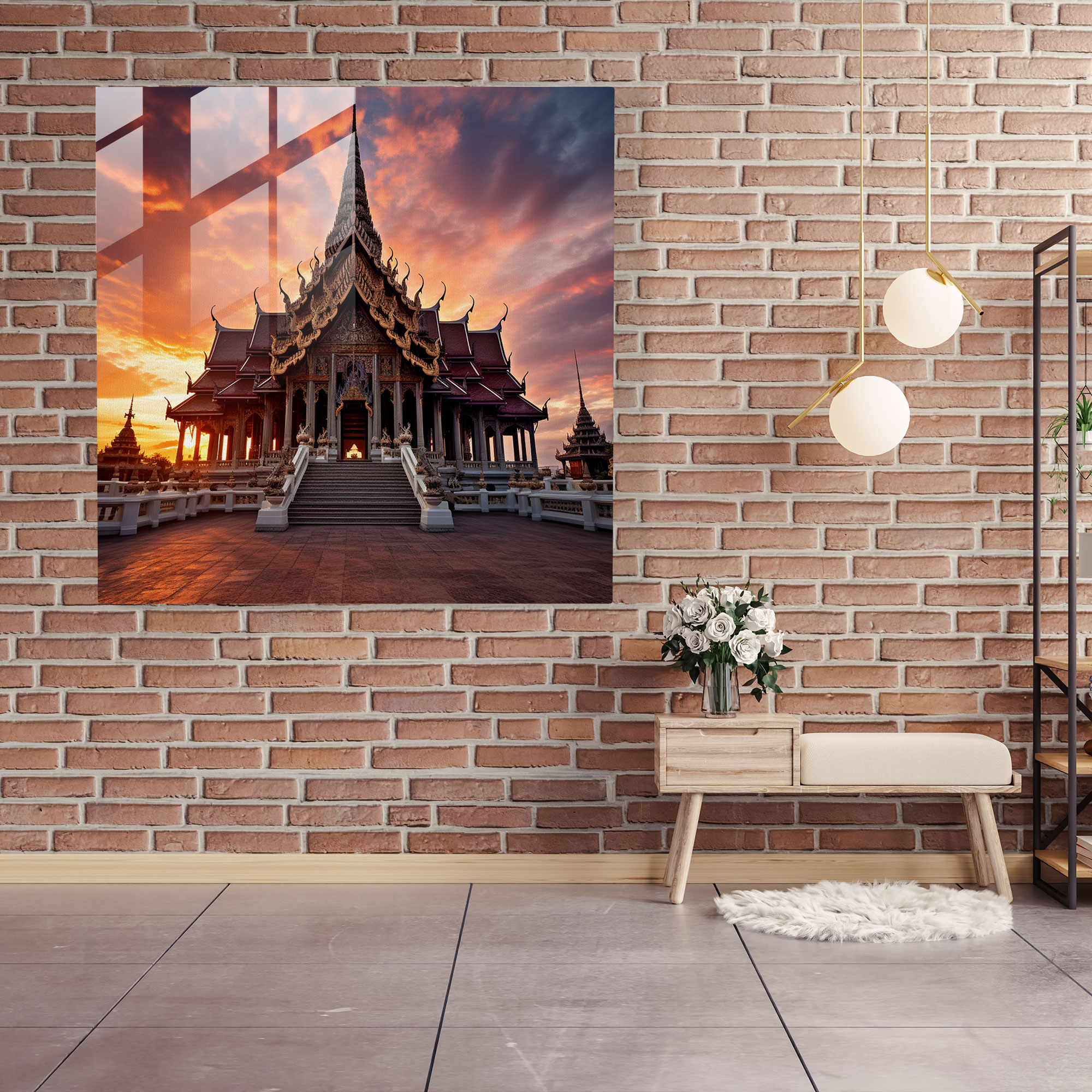Asian Temple Glass Print - Asian, Modern Art, Glass Wall Art, Wall Decoration