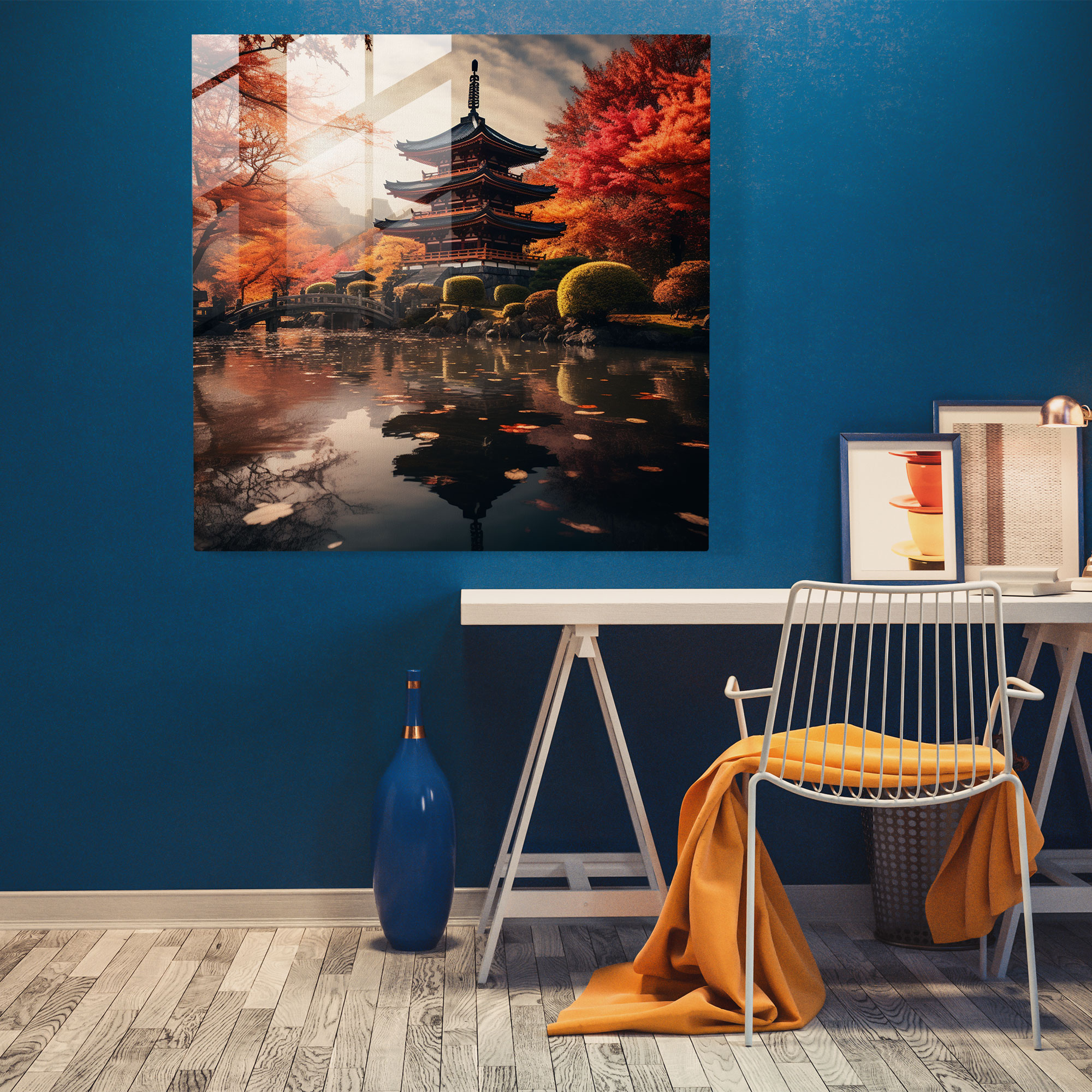 Asian Pagoda Glass Print - Asian, Glass Wall Art, Japanese Pagoda, Asian Architecture