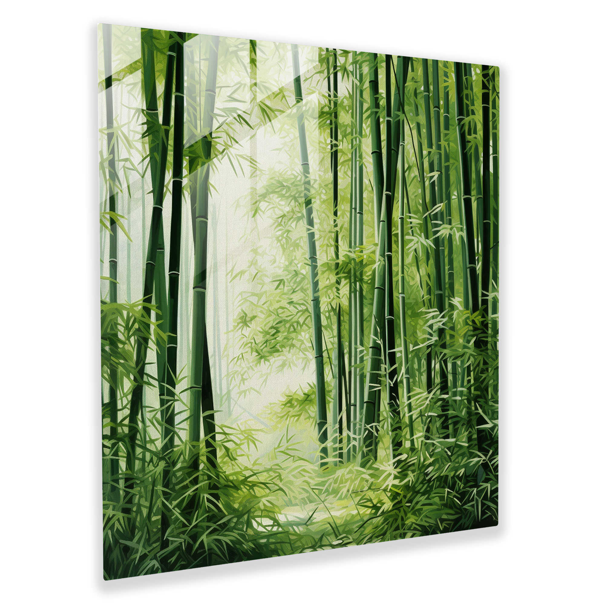 Asian Bamboo Forest Glass Print - Asian, Wall Decoration, Home Decoration, Glass Art