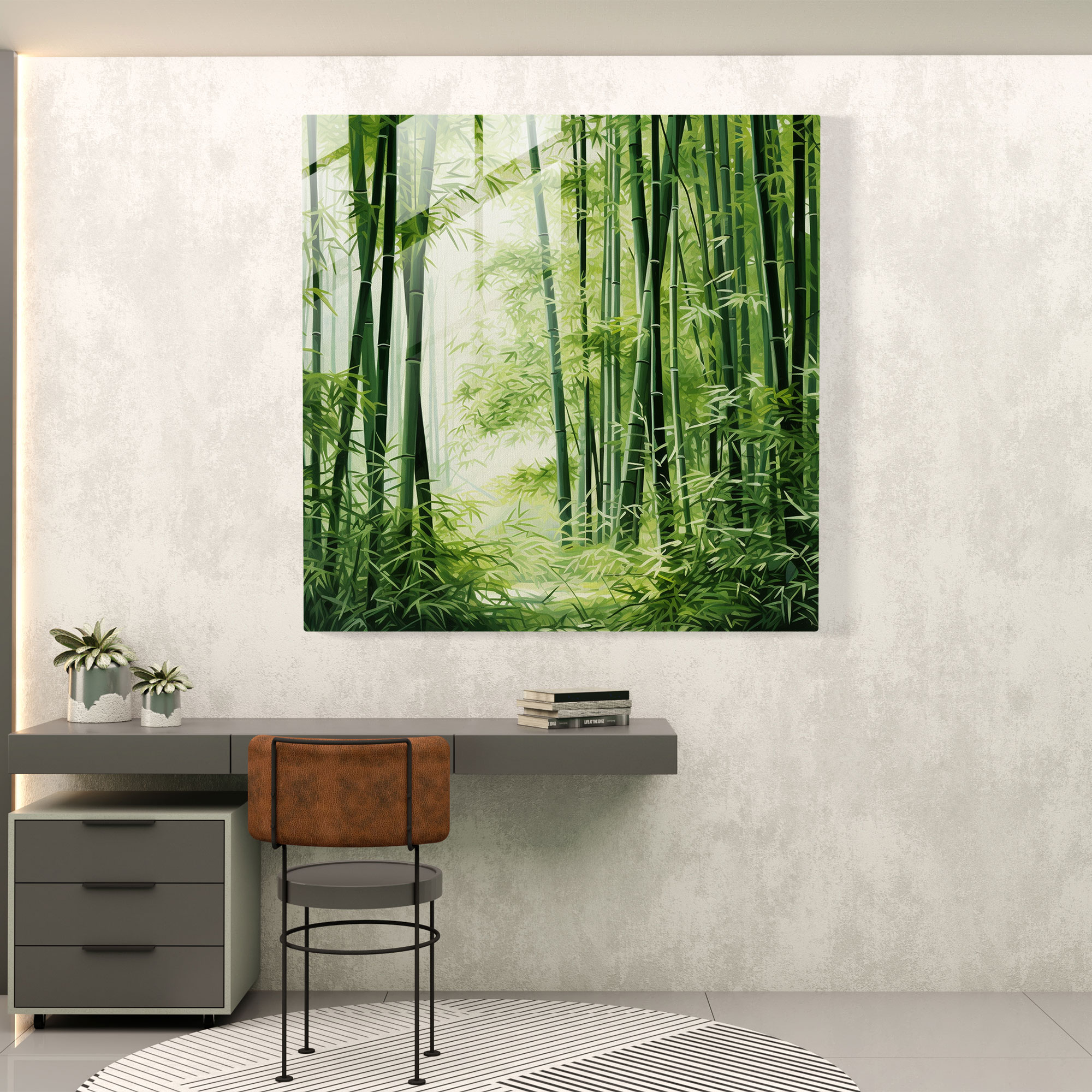 Asian Bamboo Forest Glass Print - Asian, Wall Decoration, Home Decoration, Glass Art