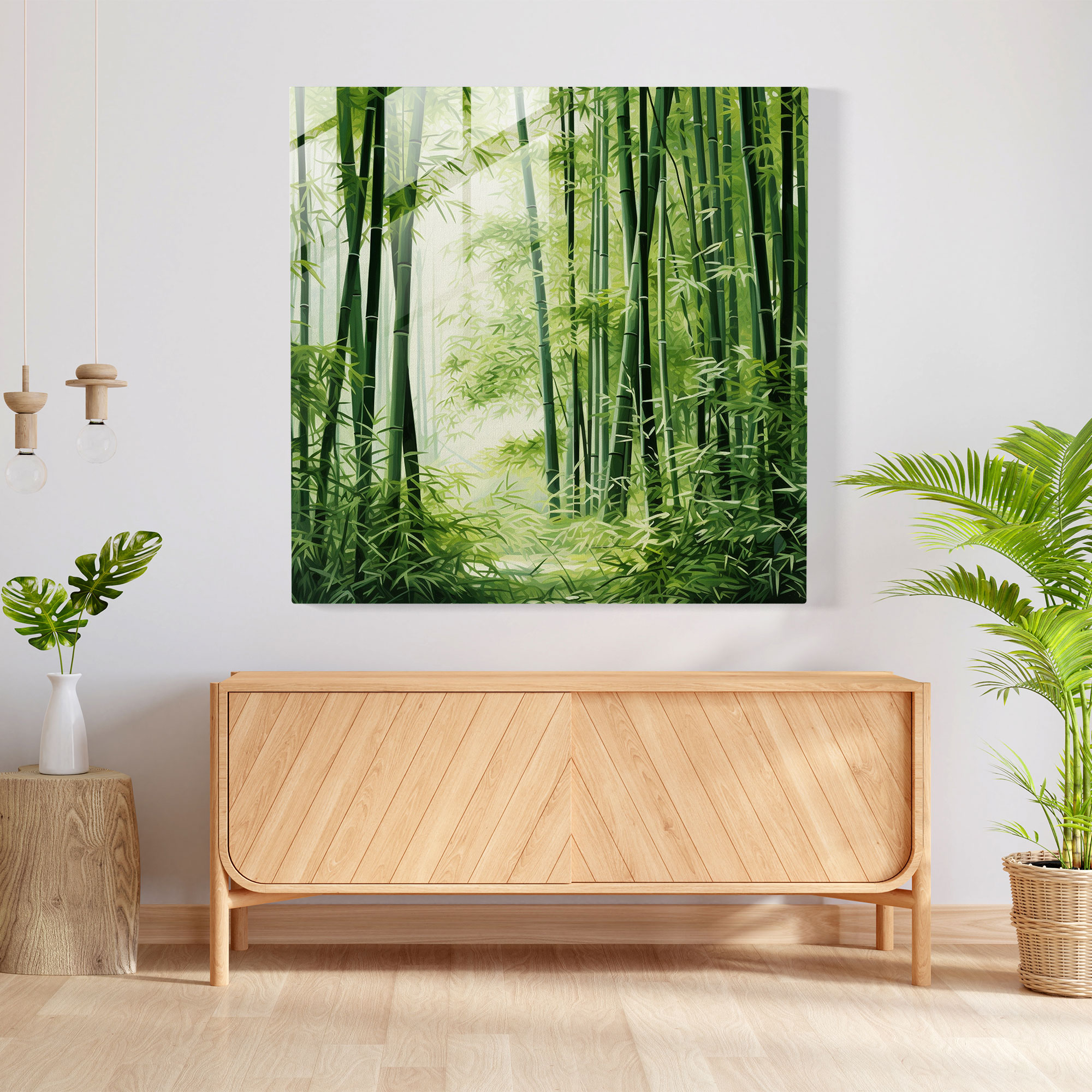 Asian Bamboo Forest Glass Print - Asian, Wall Decoration, Home Decoration, Glass Art