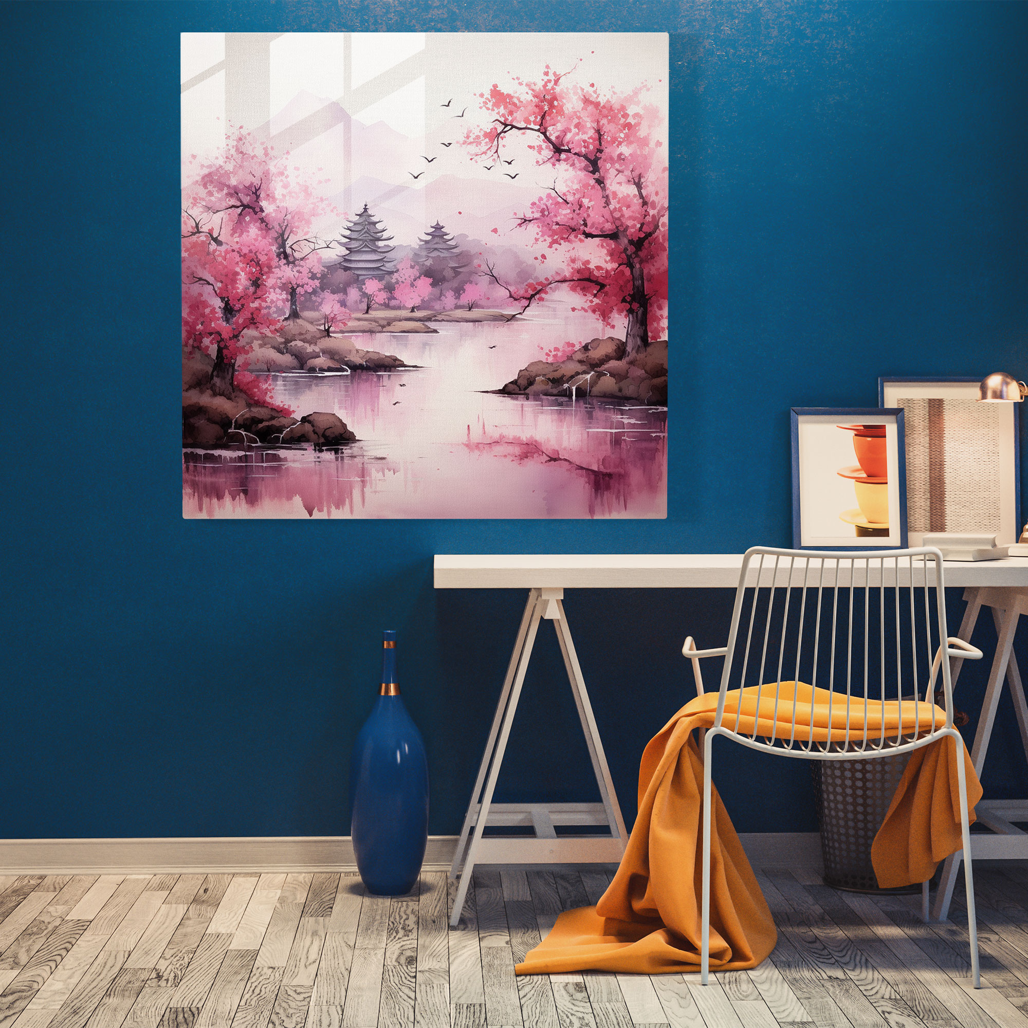 Asya Huzur Cam Tablosu - Asya Modern Sanat Cam Sanatı Asya Kültürü