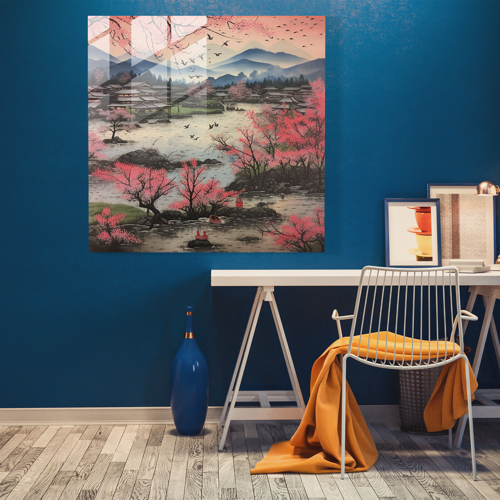 Asian Theme - Japanese Woodblock Print Glass Print - Asian, Glass Wall Art, Wall Decoration, Asian Theme