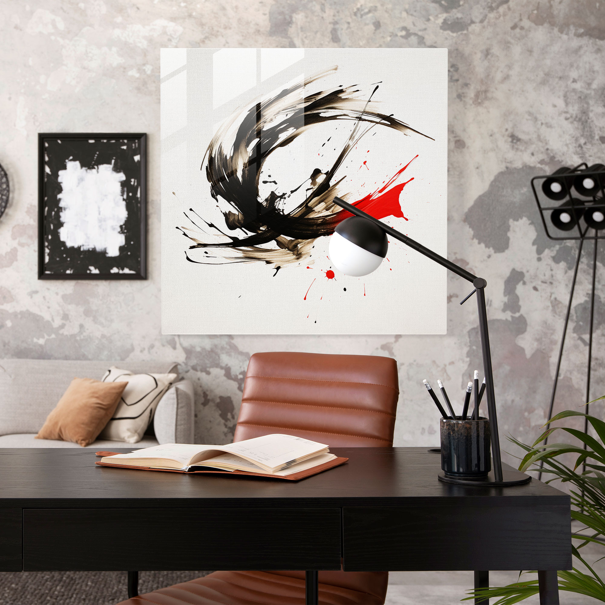 Asian Theme - Japanese Calligraphy Glass Print - Asian, Wall Decoration, Japanese Calligraphy, Home Decoration