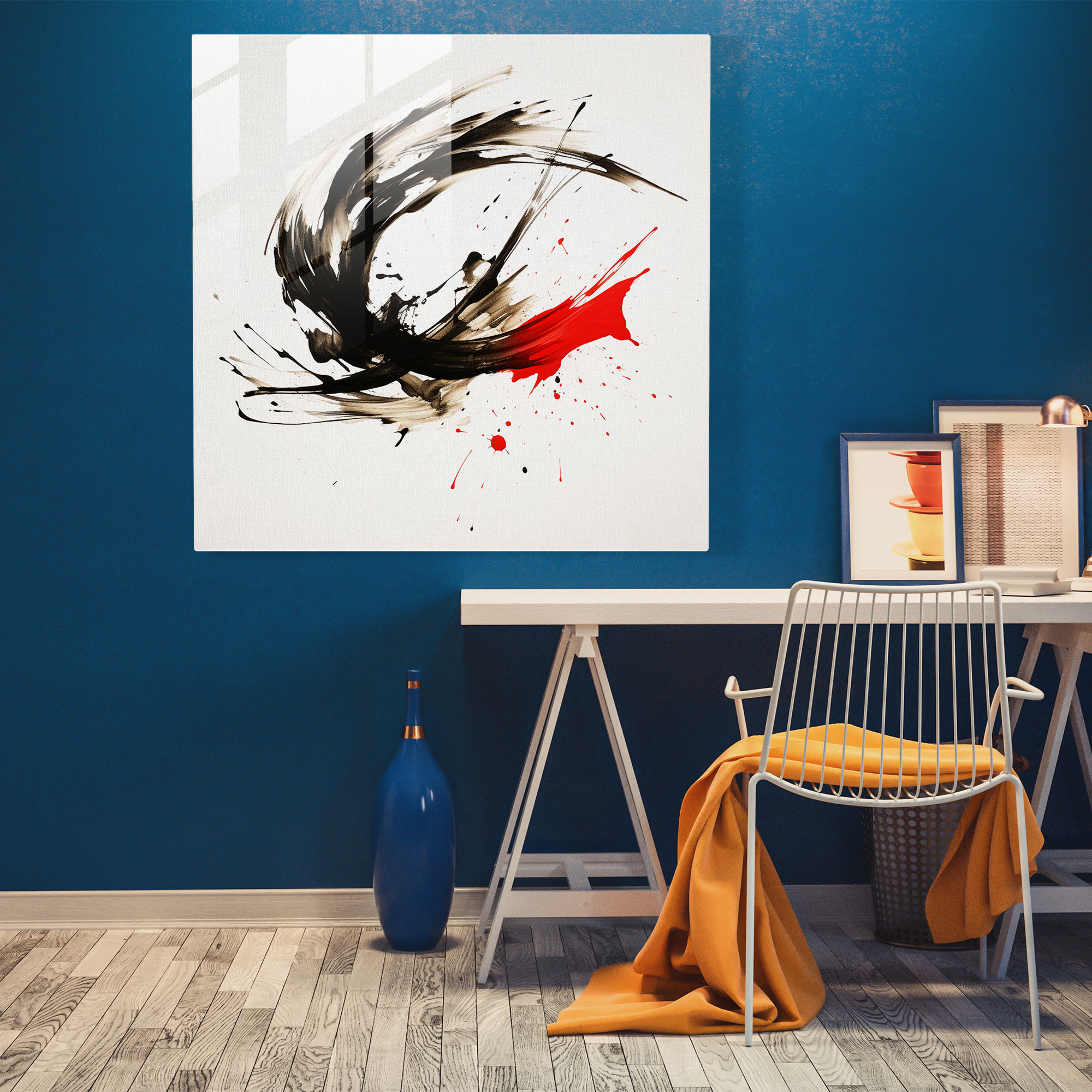 Asian Theme - Japanese Calligraphy Glass Print - Asian, Wall Decoration, Japanese Calligraphy, Home Decoration