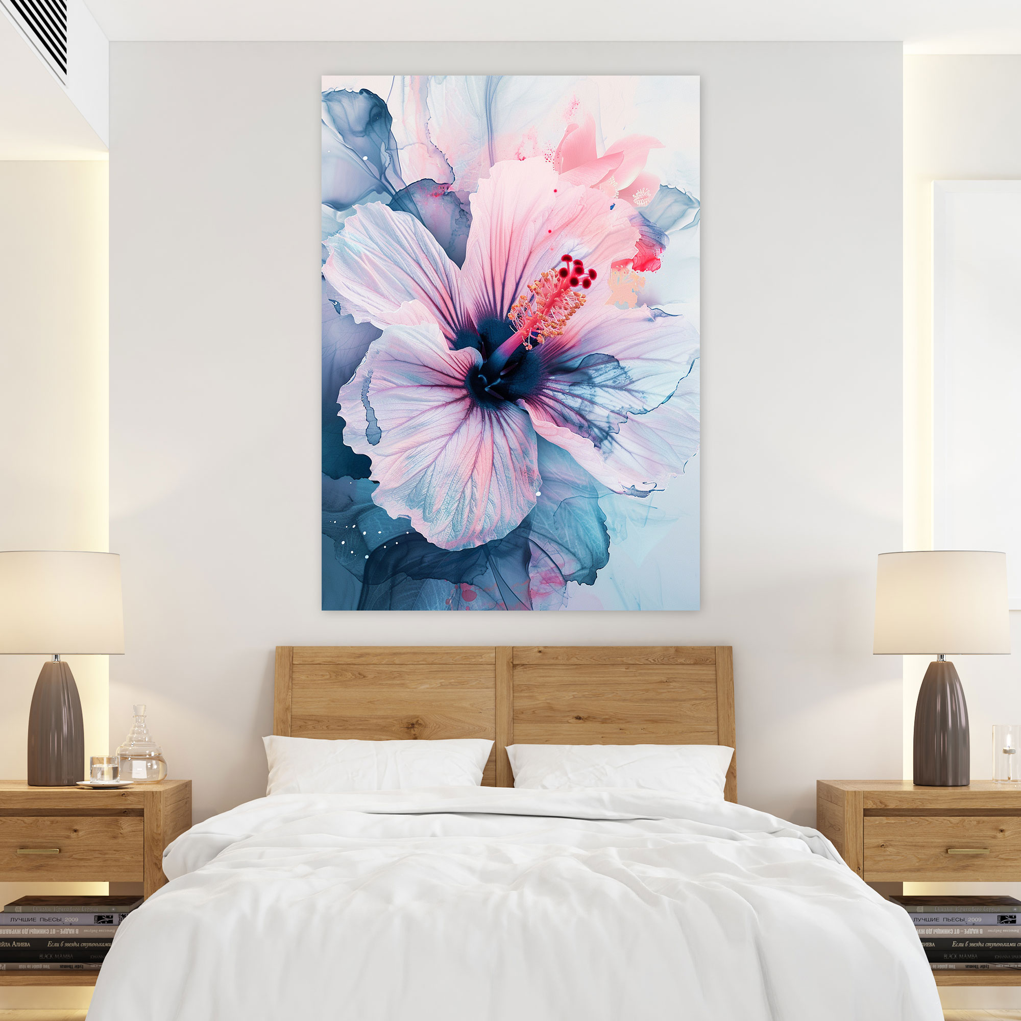 Pastel Çiçekli Duvar Süsü - Ashvin Harrison Tarzında Kanvas Tablo