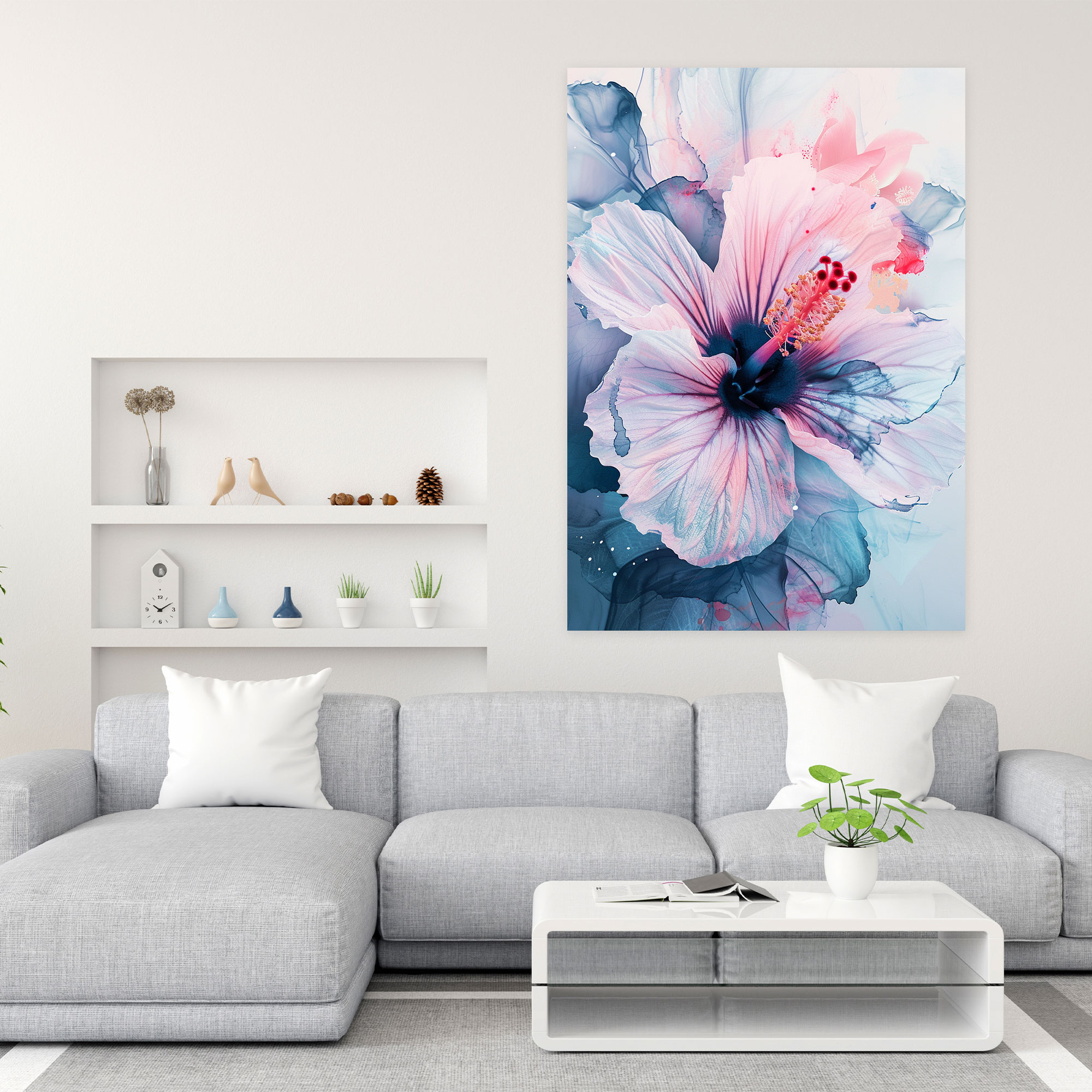 Pastel Çiçekli Duvar Süsü - Ashvin Harrison Tarzında Kanvas Tablo