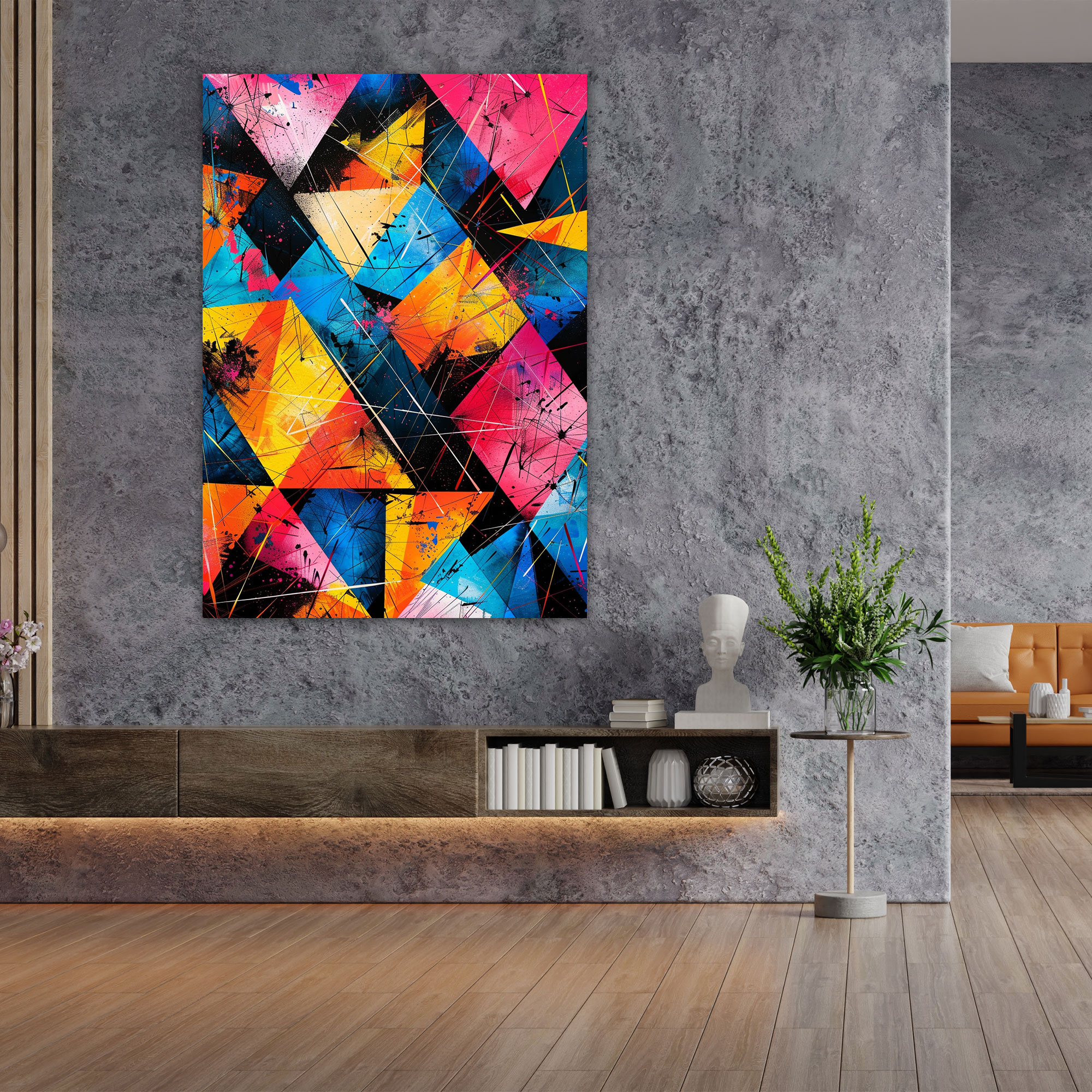 Abstract Geometric Bold Colors Canvas Print - Ashvin Harrison, Abstract, Wall Art, Canvas Print