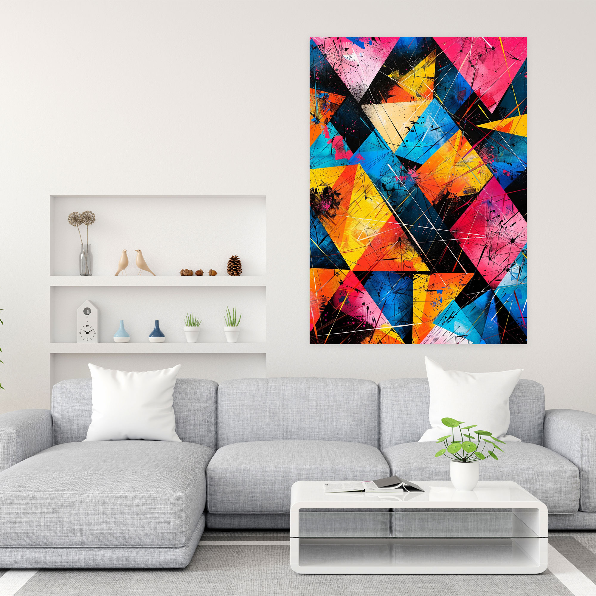 Abstract Geometric Bold Colors Canvas Print - Ashvin Harrison, Abstract, Wall Art, Canvas Print