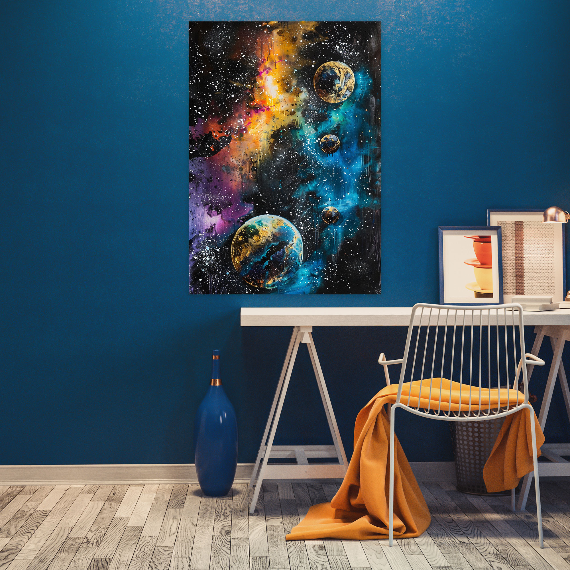 Celestial Galaxy Planets Stars Wall Art - Ashvin Harrison, Wall Decoration, Ashvin Harrison, Wall Art