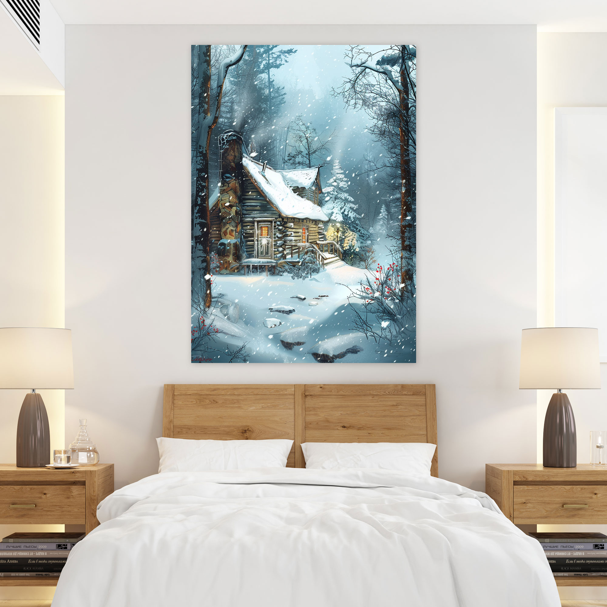 Ashvin Harrison Winter Cabin Wall Art - Ashvin Harrison, Canvas Wall Art, Wall Art, Winter Scene