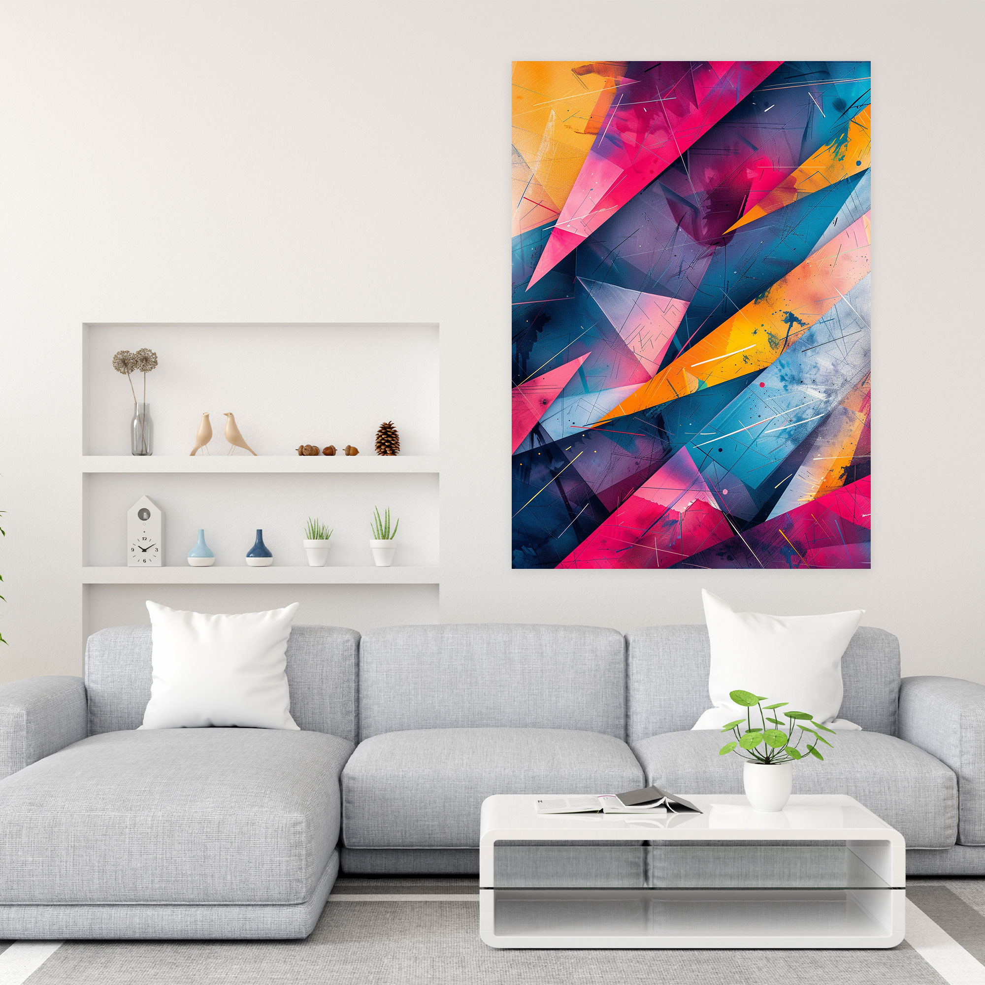 Ashvin Harrison Geometrik Kanvas Tablo - Canlı Renkler Geometrik Şekiller