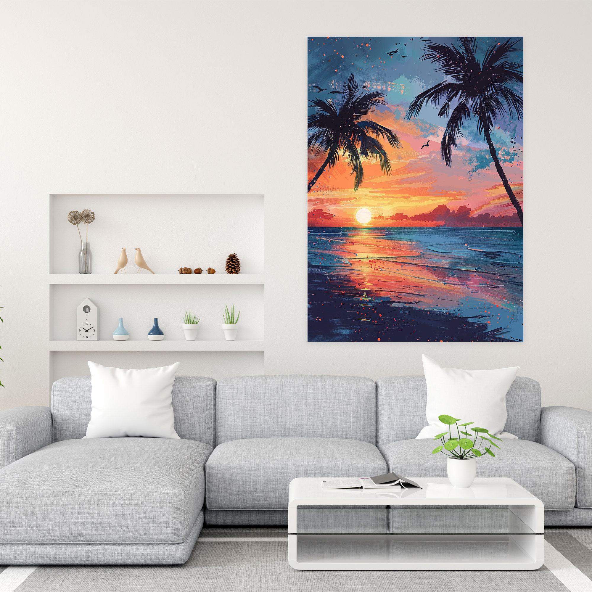 Ashvin Harrison Beach Sunset Canvas Print - Ashvin Harrison, Serene, Ashvin Harrison, Canvas Print